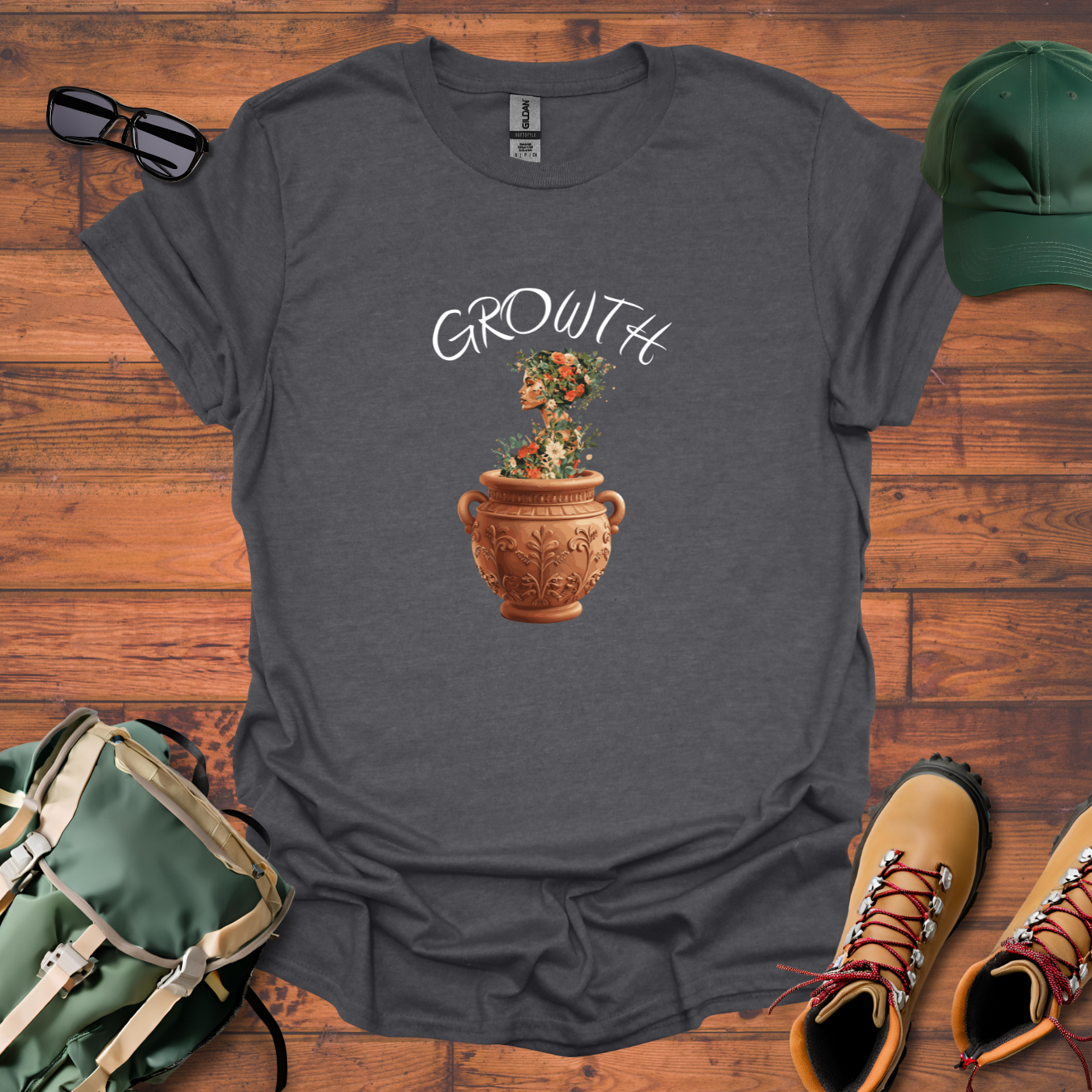 Woman Plant Vase Tee - Unisex Softstyle T-Shirt