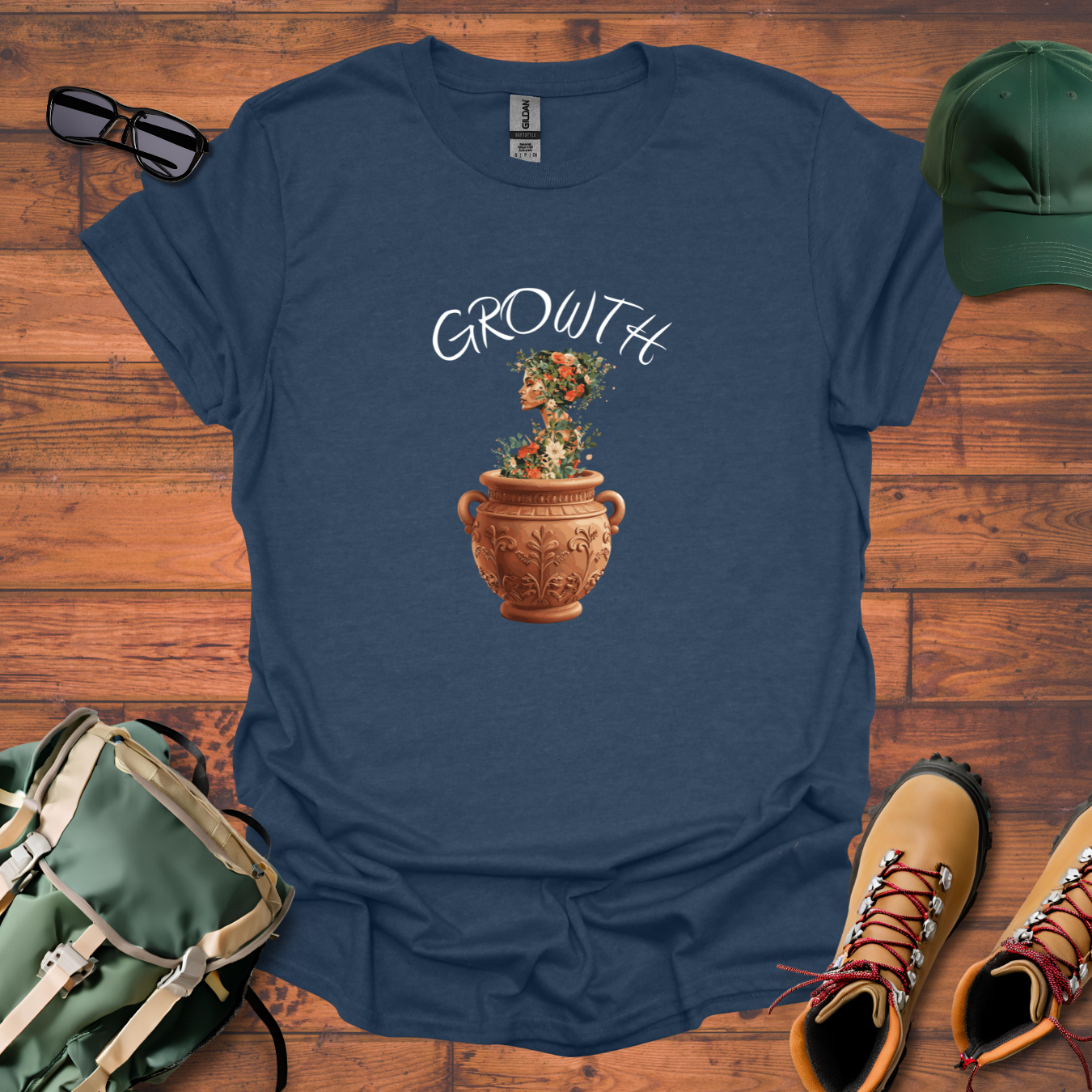 Woman Plant Vase Tee - Unisex Softstyle T-Shirt