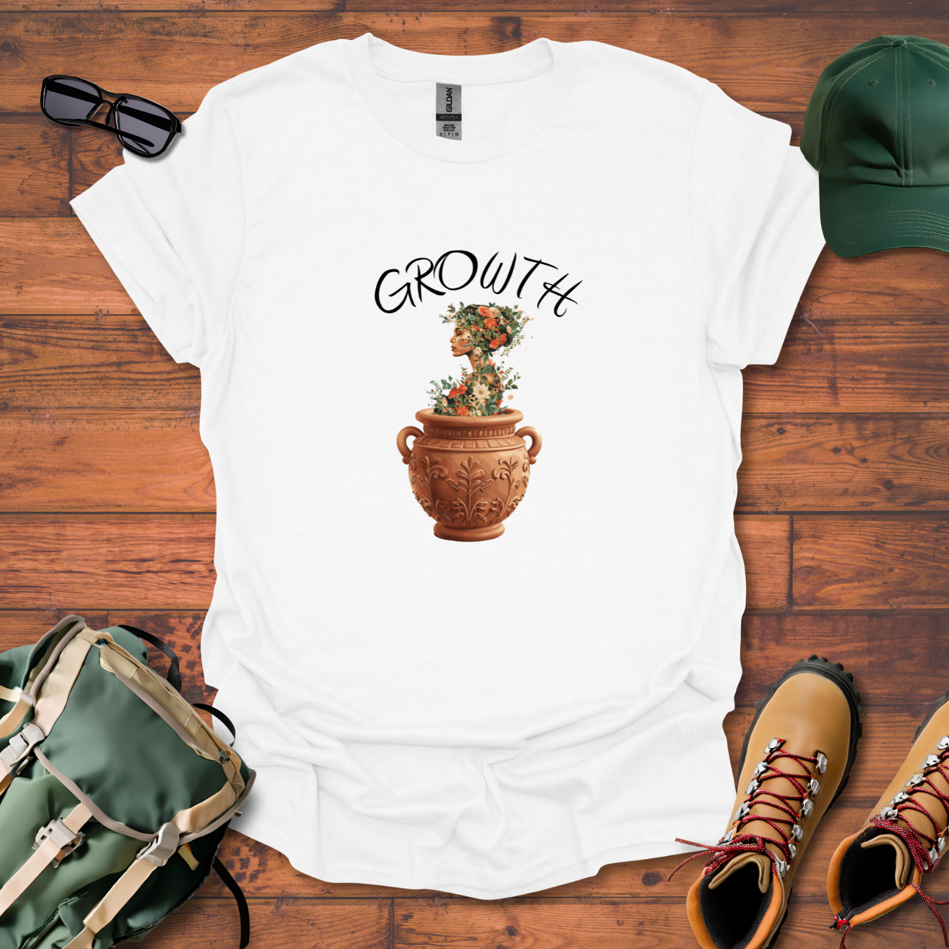 Woman Plant Vase Tee - Unisex Softstyle T-Shirt