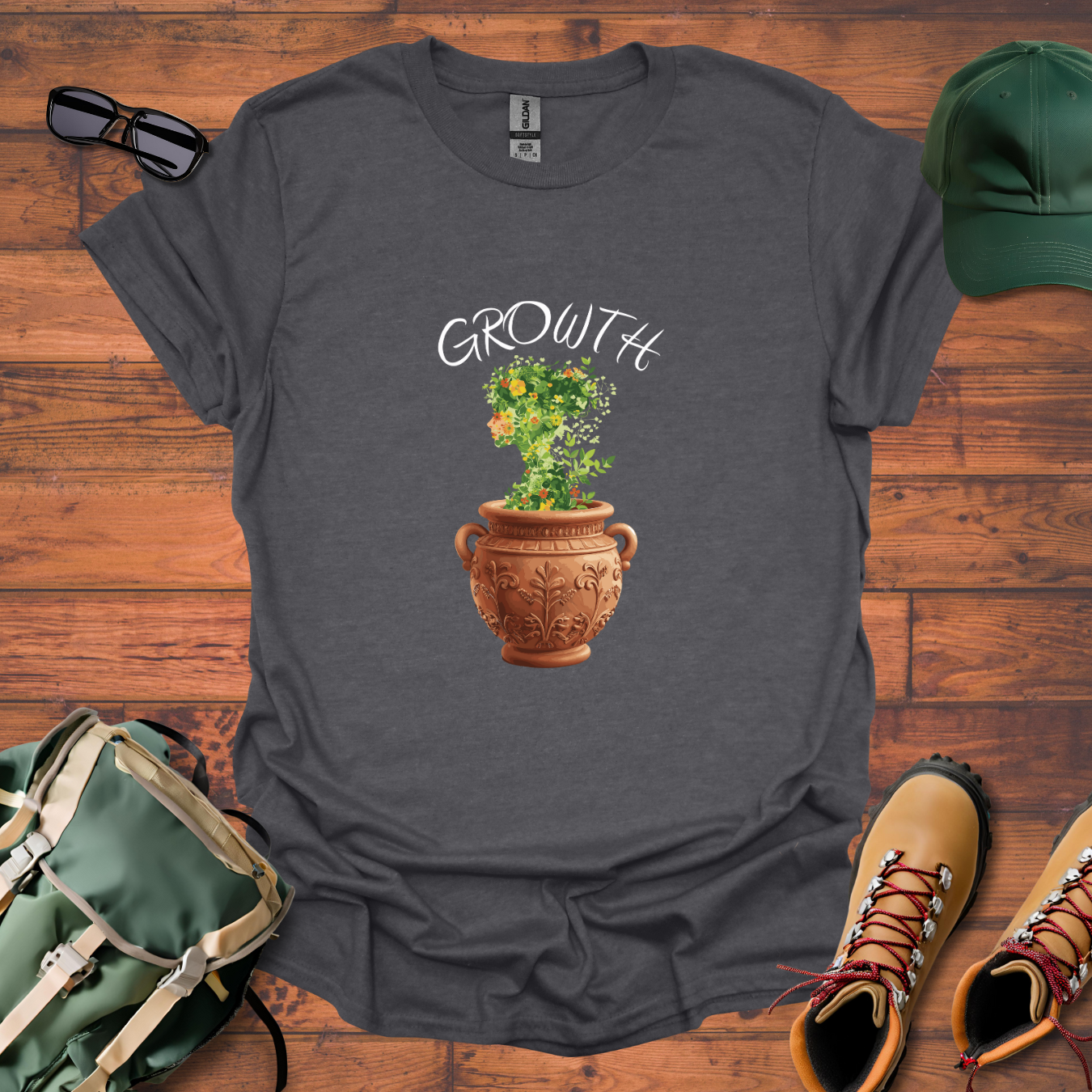 Woman Plant Vase 2 Tee - Unisex Softstyle T-Shirt