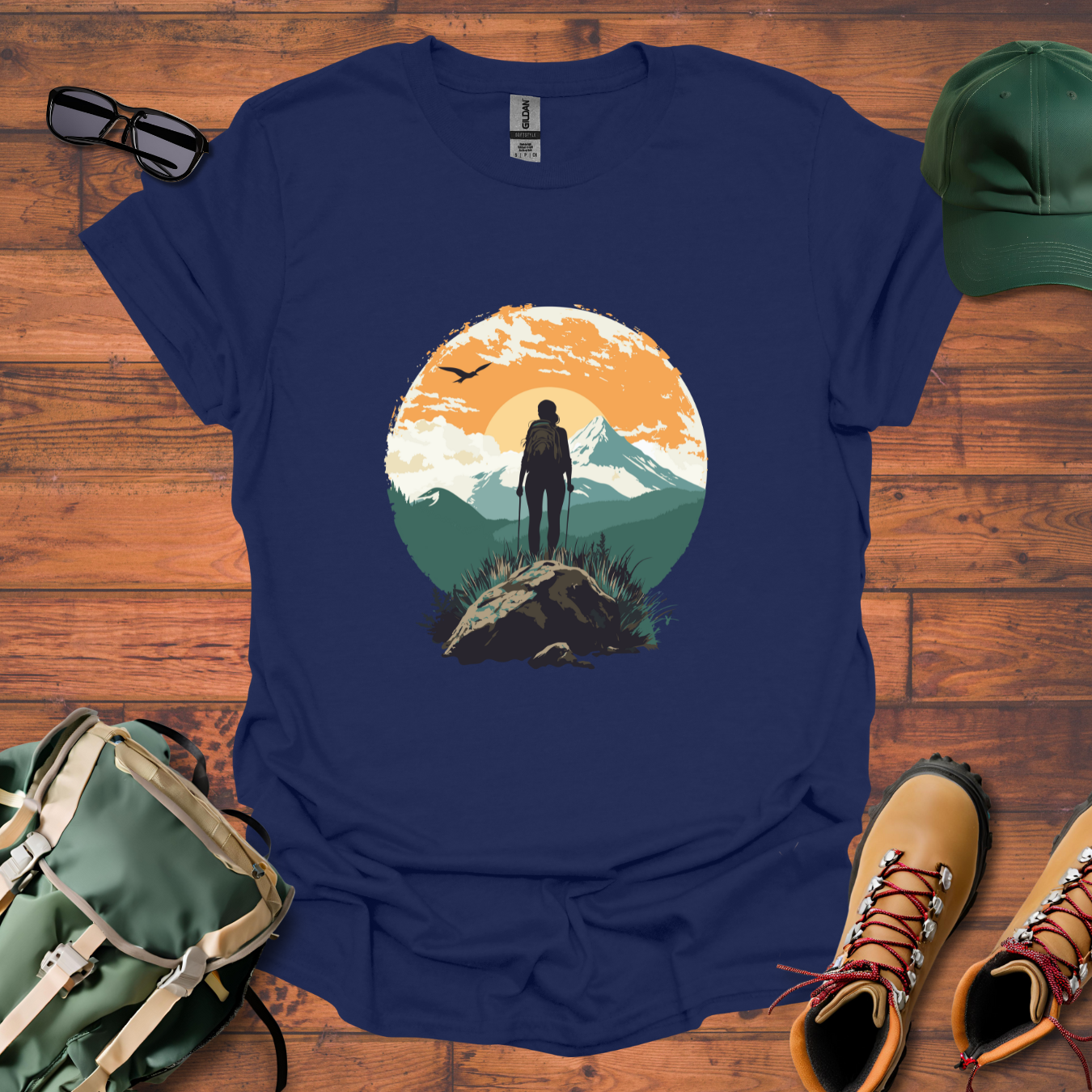 Woman Hiking Sun 3 Tee - Unisex Softstyle T-Shirt