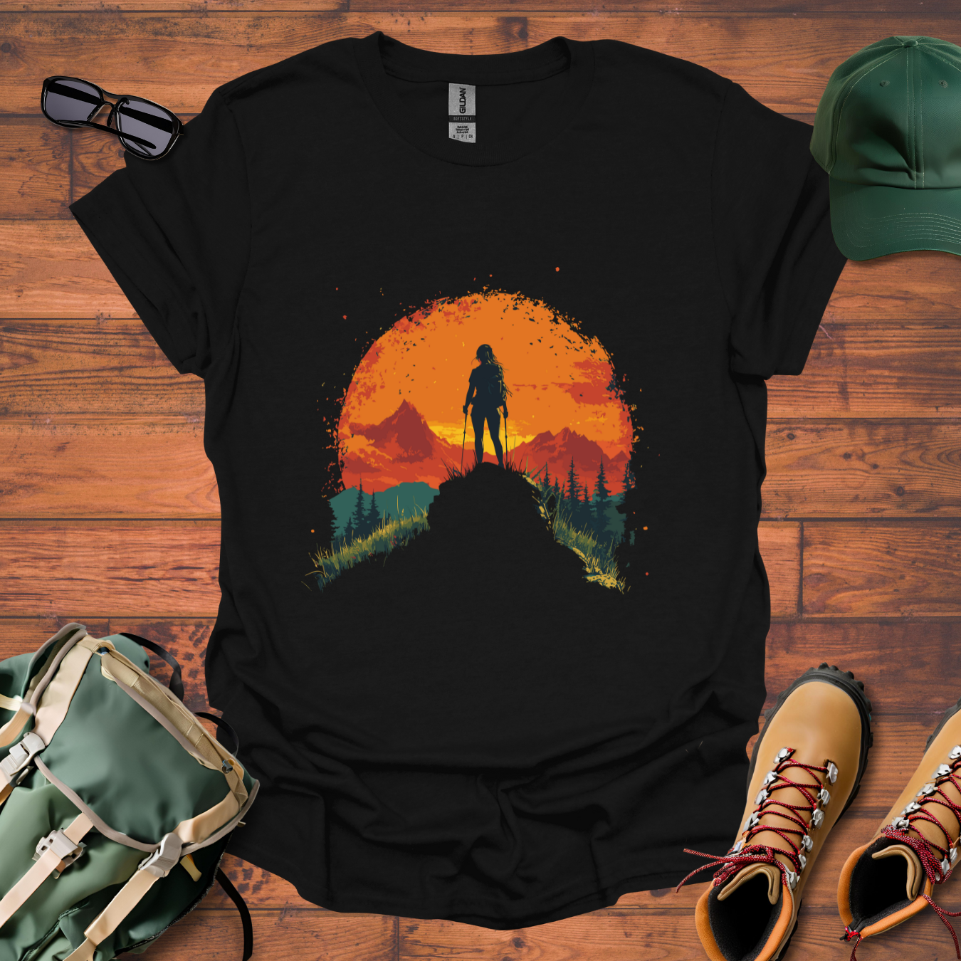 Woman Hiking Sun 5 Tee - Unisex Softstyle T-Shirt