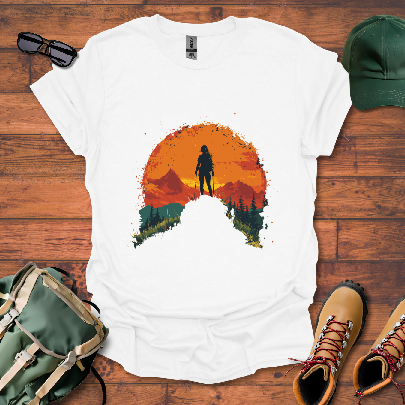 Woman Hiking Sun 5 Tee - Unisex Softstyle T-Shirt