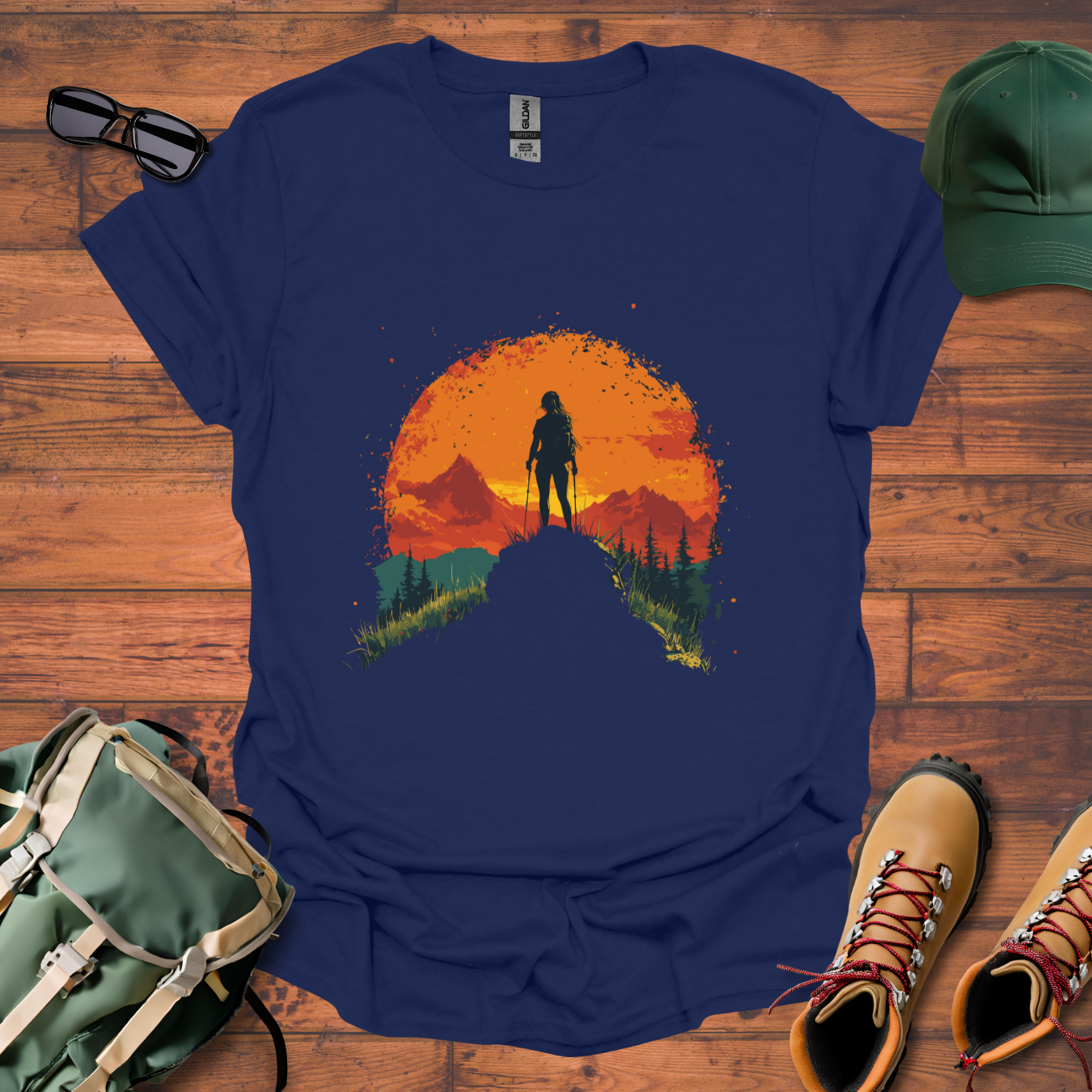 Woman Hiking Sun 5 Tee - Unisex Softstyle T-Shirt