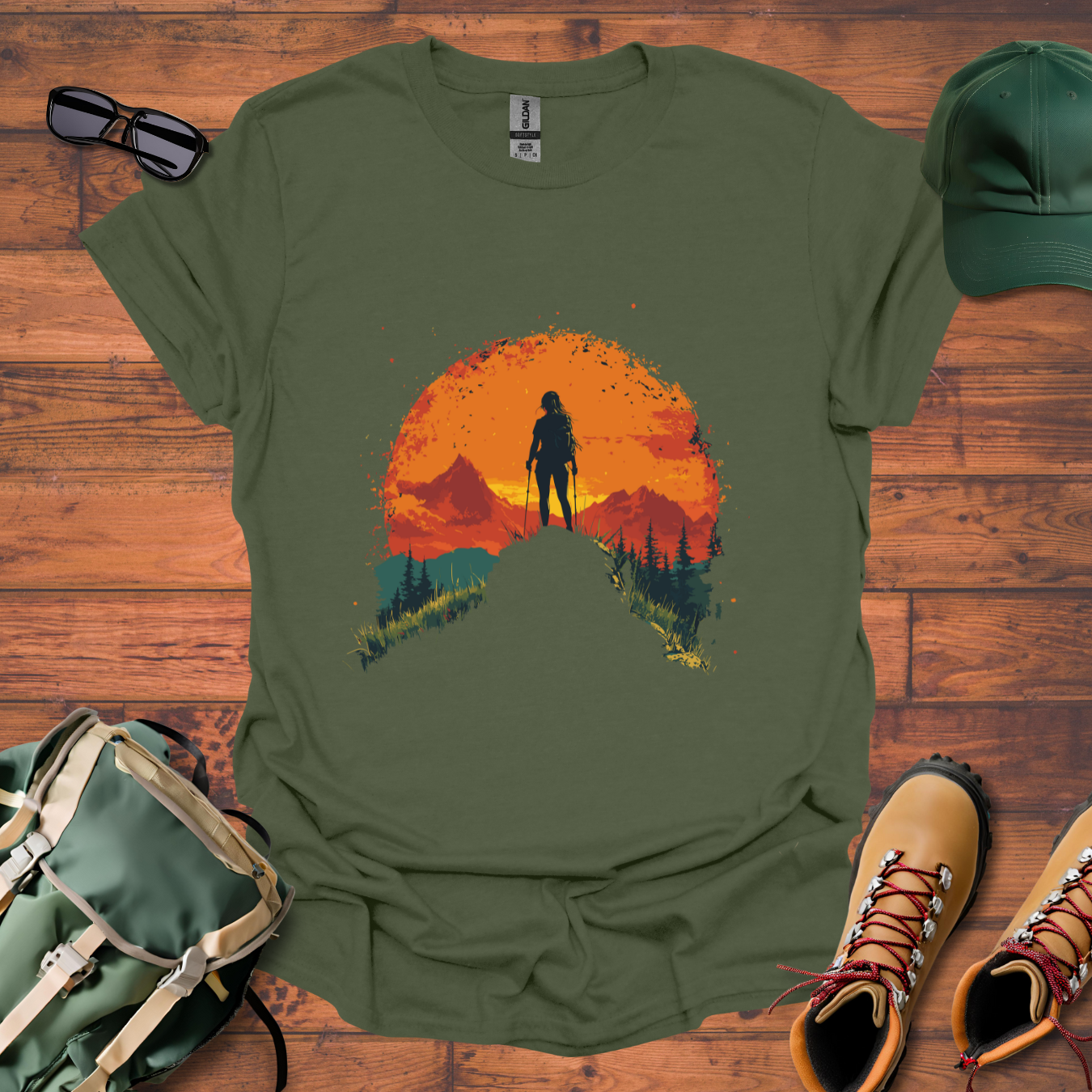 Woman Hiking Sun 5 Tee - Unisex Softstyle T-Shirt