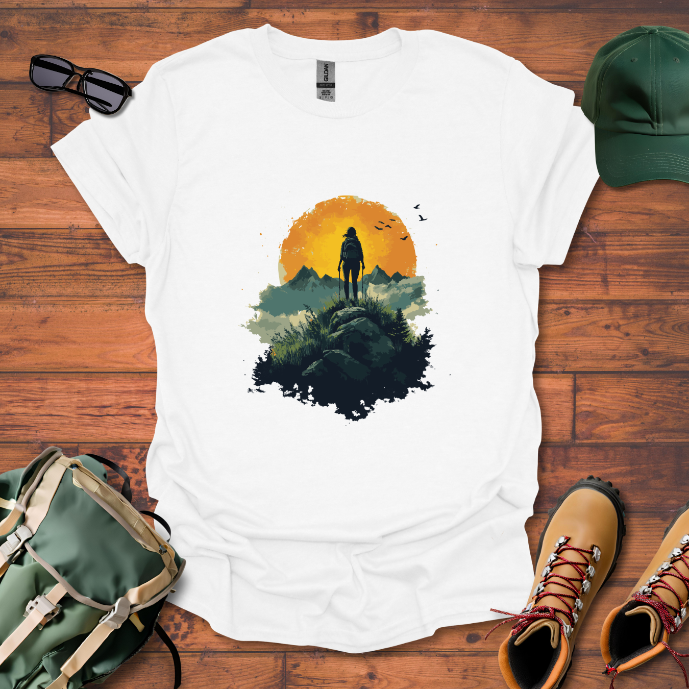 Woman Hiking Sun 6 Tee - Unisex Softstyle T-Shirt