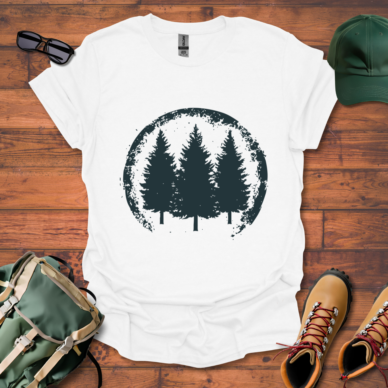 Three Trees Green Tee - Unisex Softstyle T-Shirt