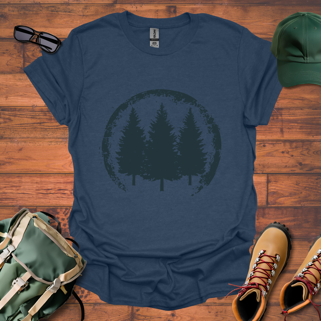 Three Trees Green Tee - Unisex Softstyle T-Shirt