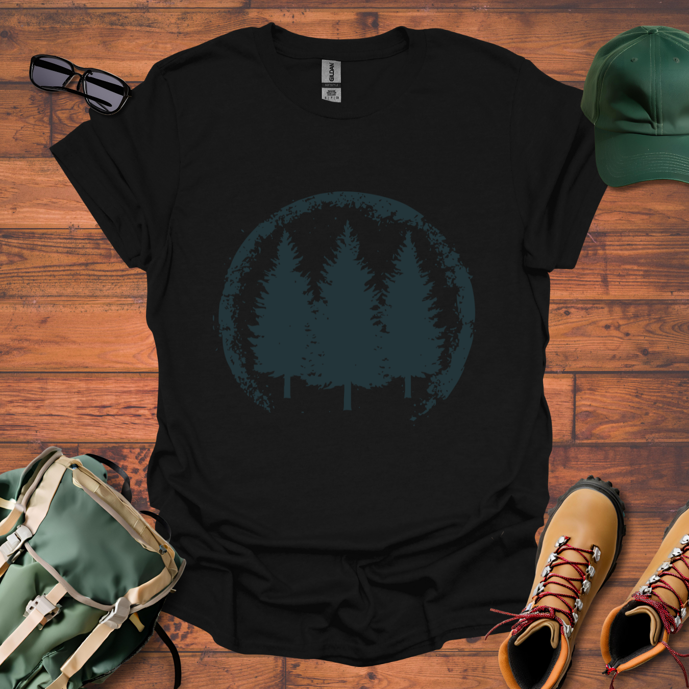 Three Trees Green Tee - Unisex Softstyle T-Shirt