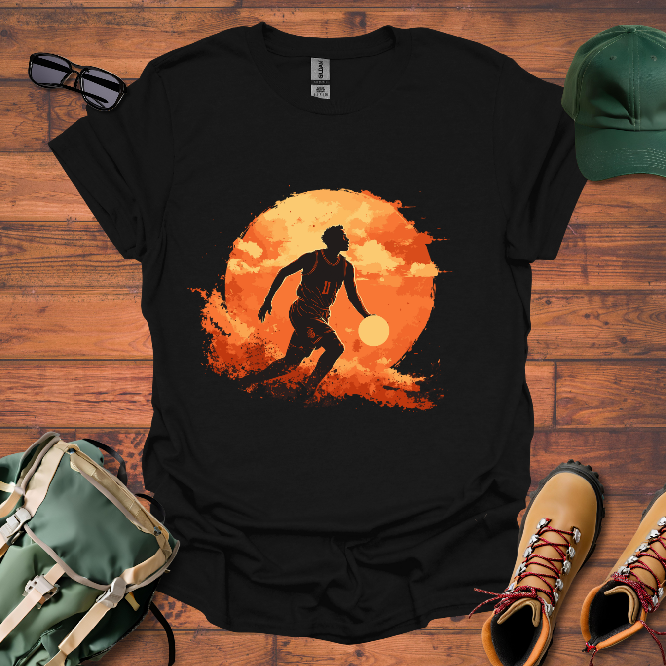 Basketball Sky Clouds Tee - Unisex Softstyle T-Shirt