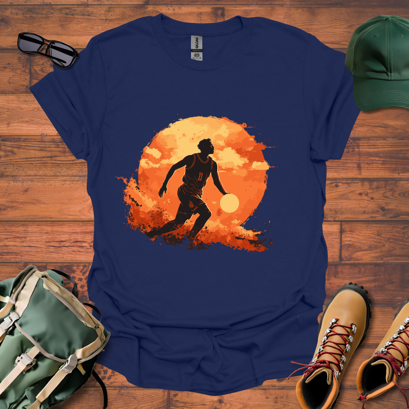 Basketball Sky Clouds Tee - Unisex Softstyle T-Shirt