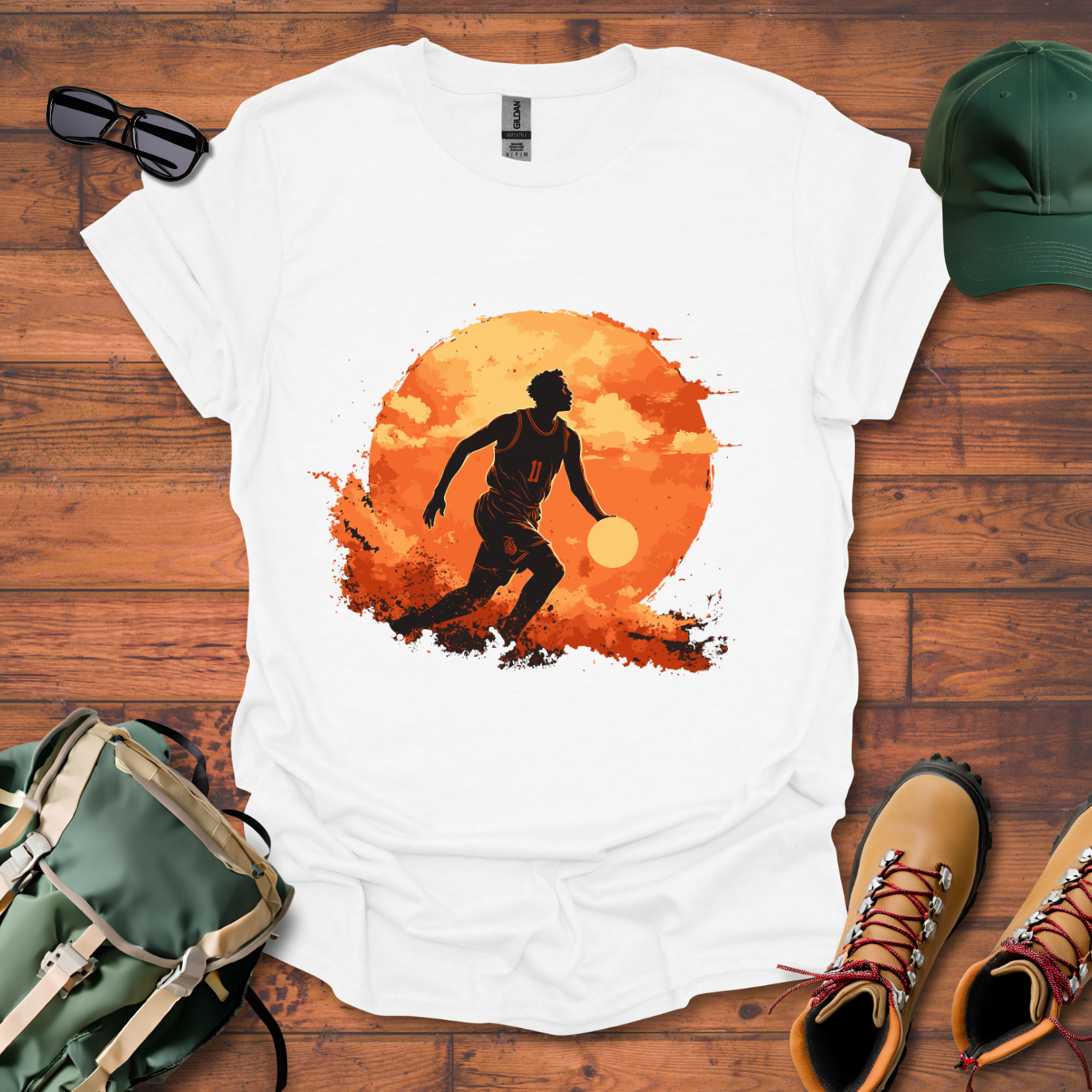 Basketball Sky Clouds Tee - Unisex Softstyle T-Shirt