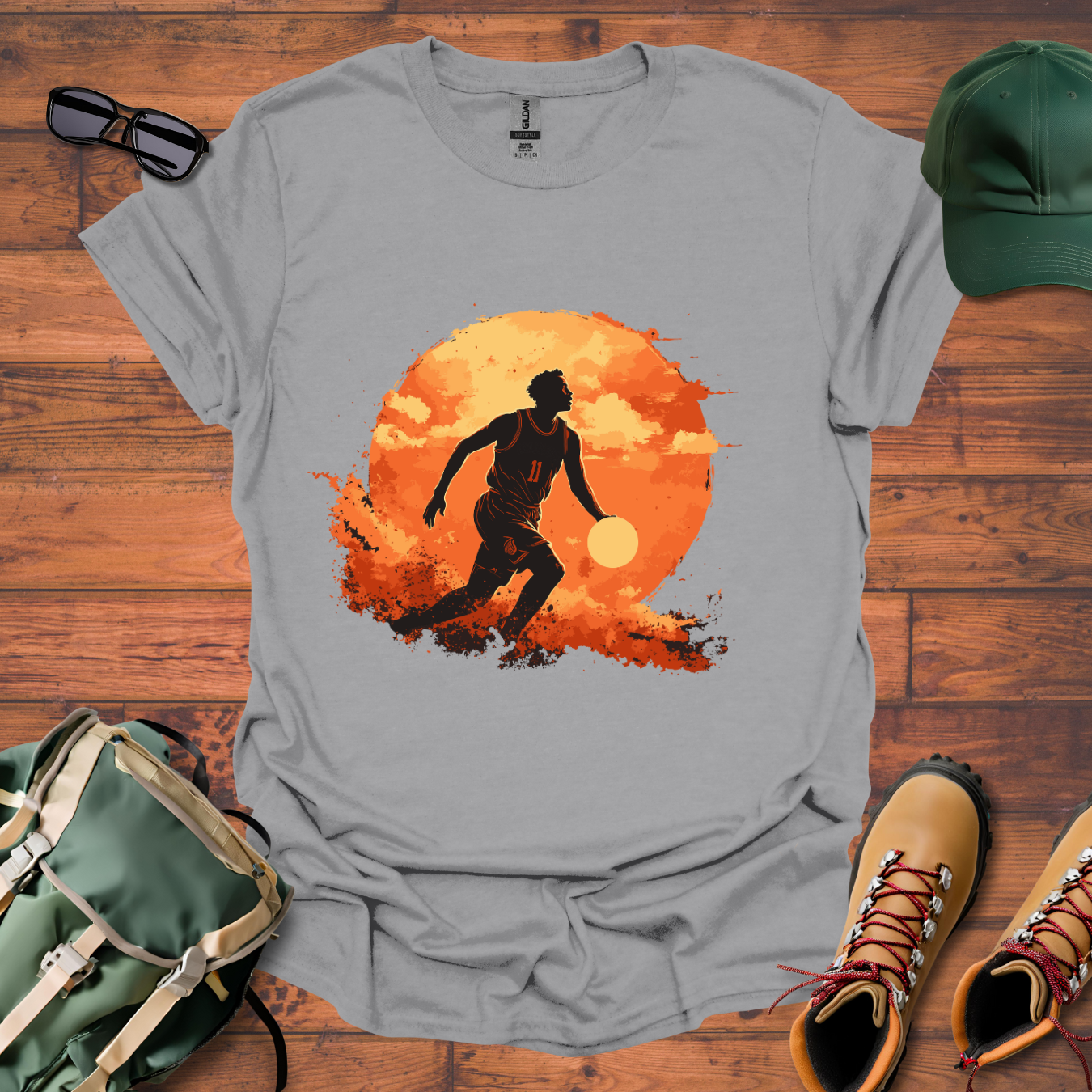 Basketball Sky Clouds Tee - Unisex Softstyle T-Shirt
