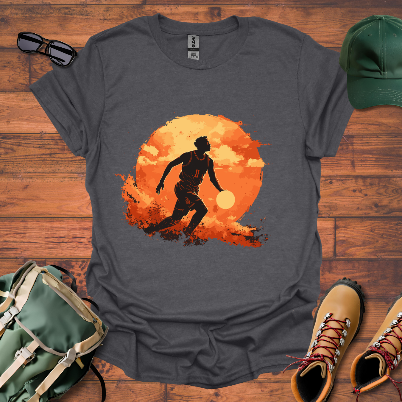 Basketball Sky Clouds Tee - Unisex Softstyle T-Shirt
