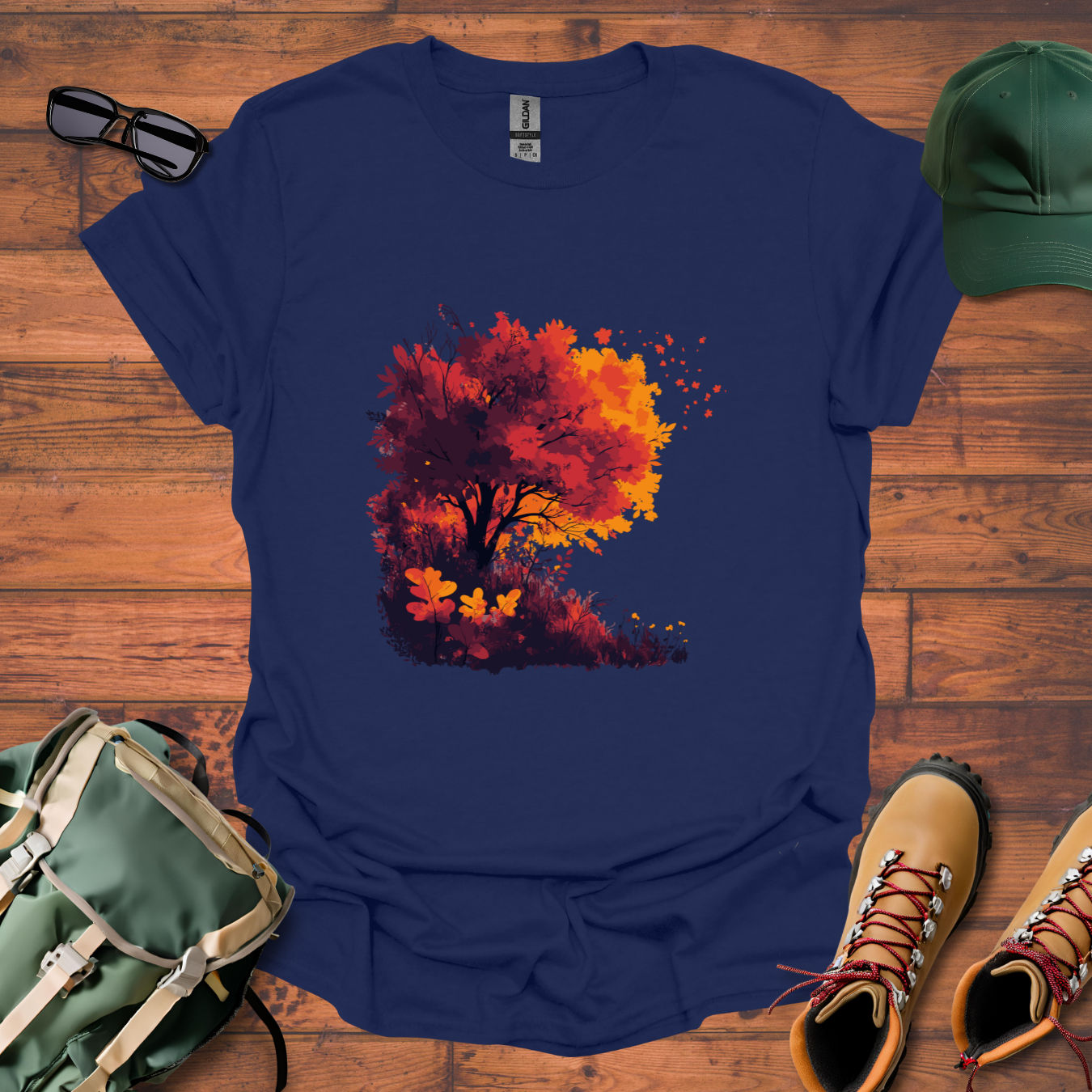 Red Tree Hillside 2 Tee - Unisex Softstyle T-Shirt