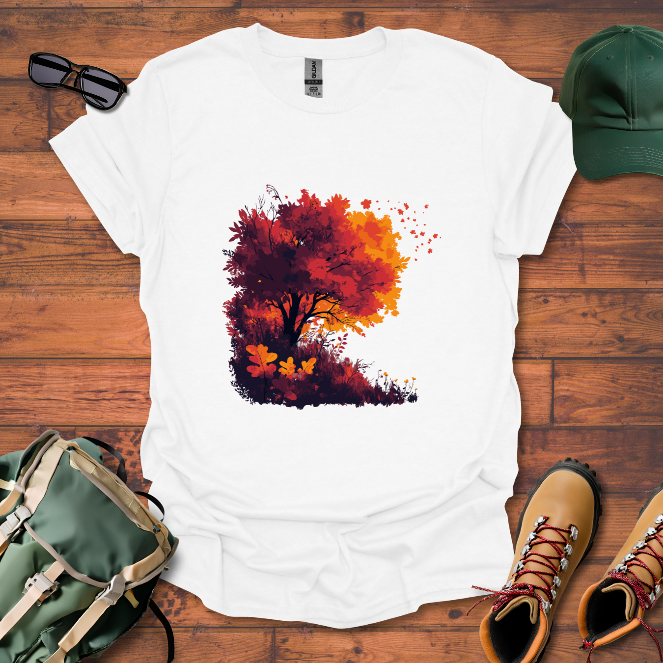 Red Tree Hillside 2 Tee - Unisex Softstyle T-Shirt