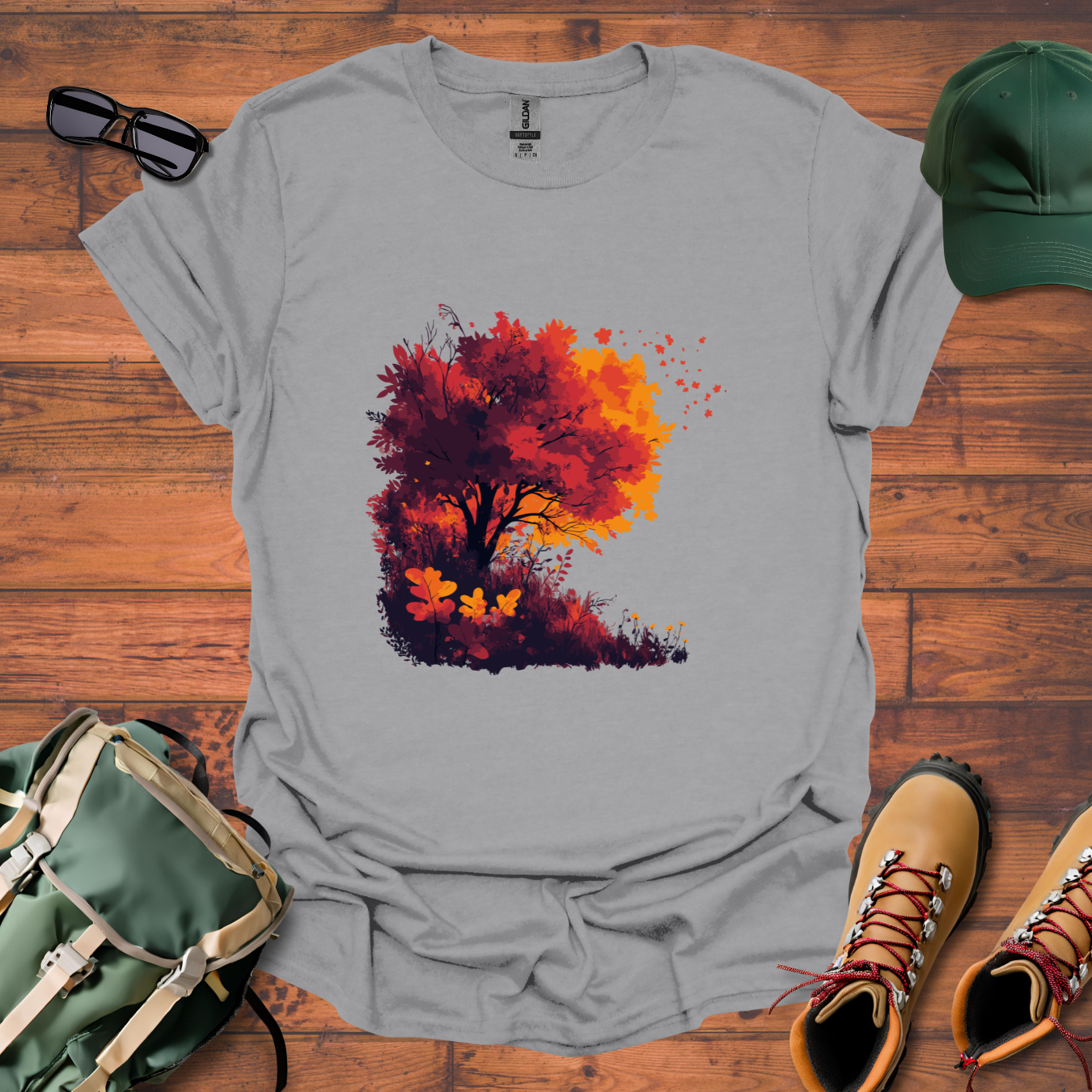 Red Tree Hillside 2 Tee - Unisex Softstyle T-Shirt
