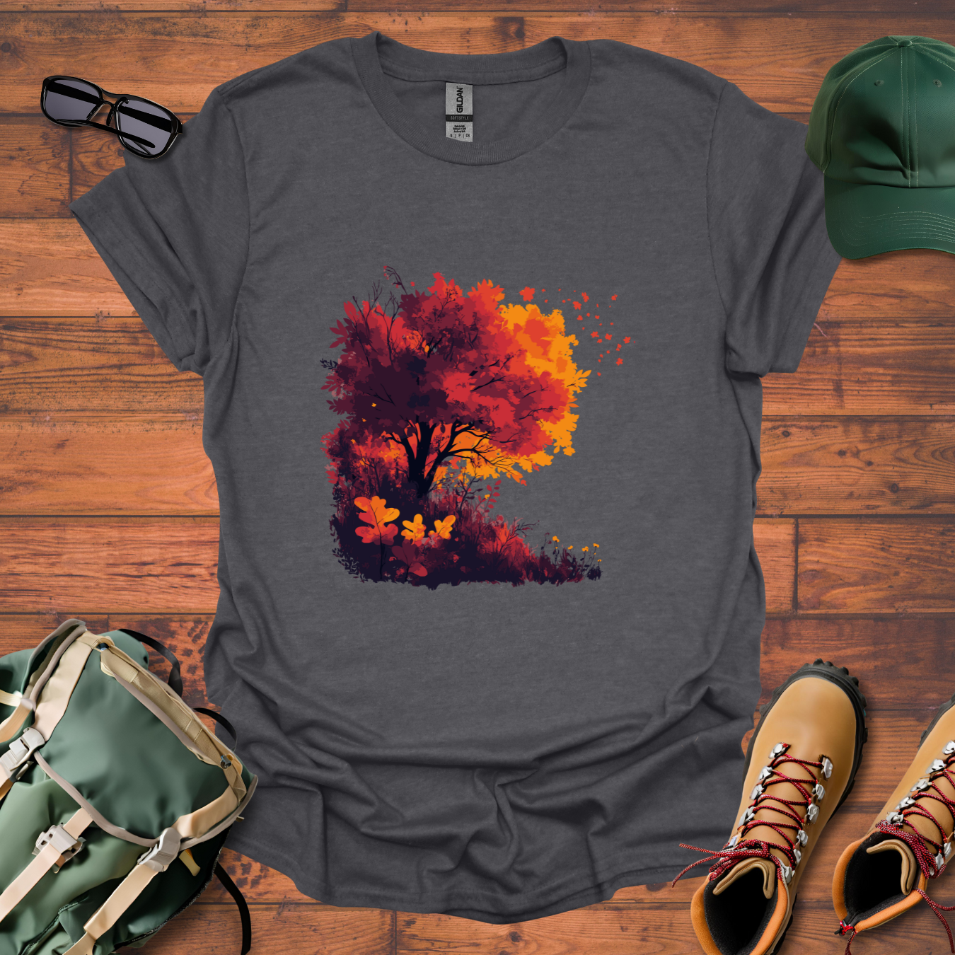 Red Tree Hillside 2 Tee - Unisex Softstyle T-Shirt