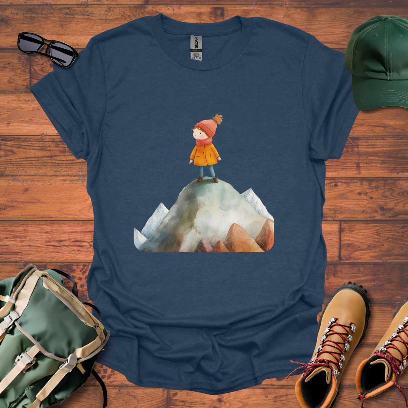 Hiker Girl Mountain 4 Tee - Unisex Softstyle T-Shirt