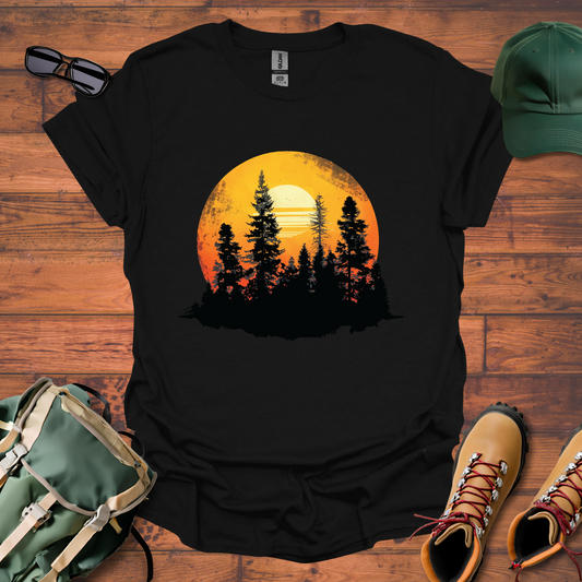 Sun Trees Round Tee - Unisex Softstyle T-Shirt