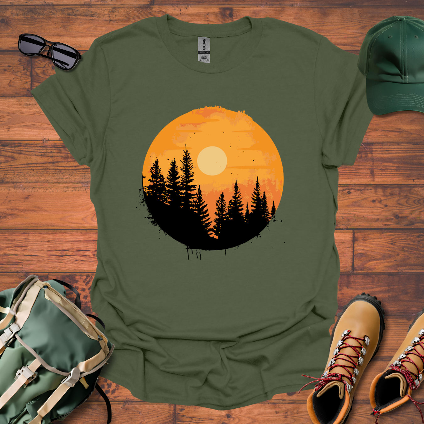 Sun Tree Clouds Tee - Unisex Softstyle T-Shirt