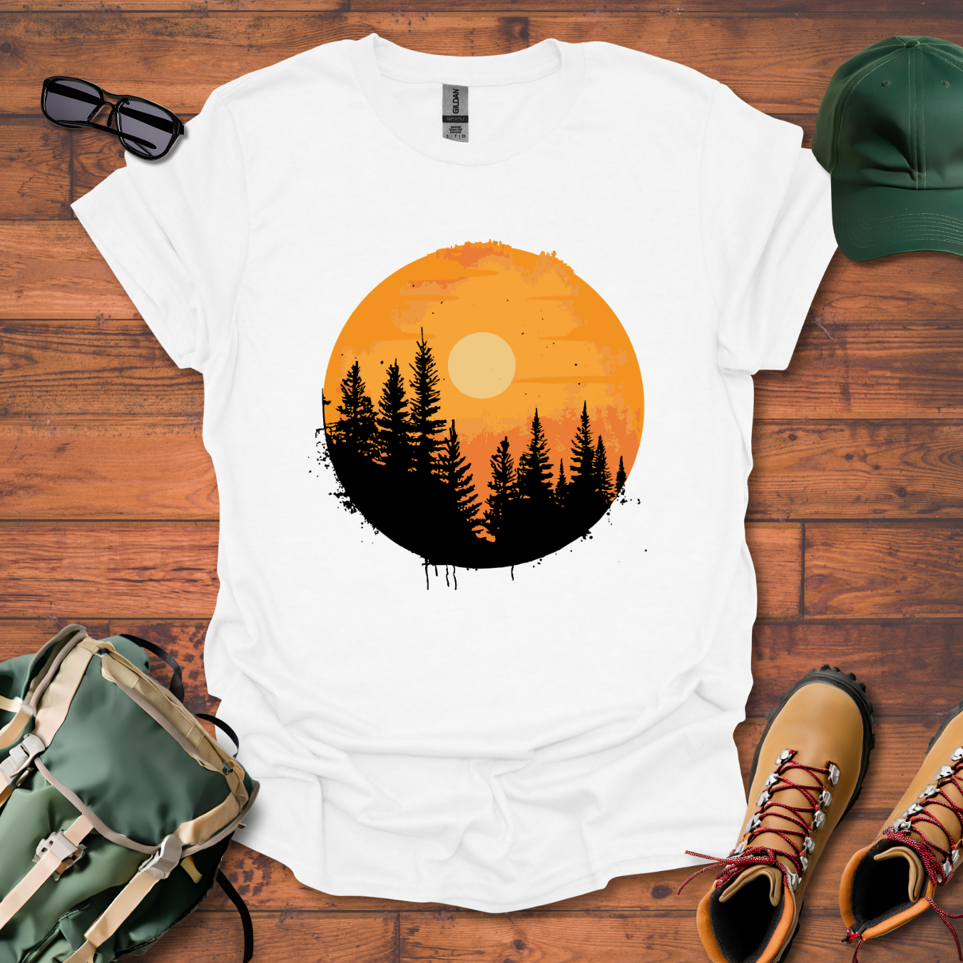 Sun Tree Clouds Tee - Unisex Softstyle T-Shirt
