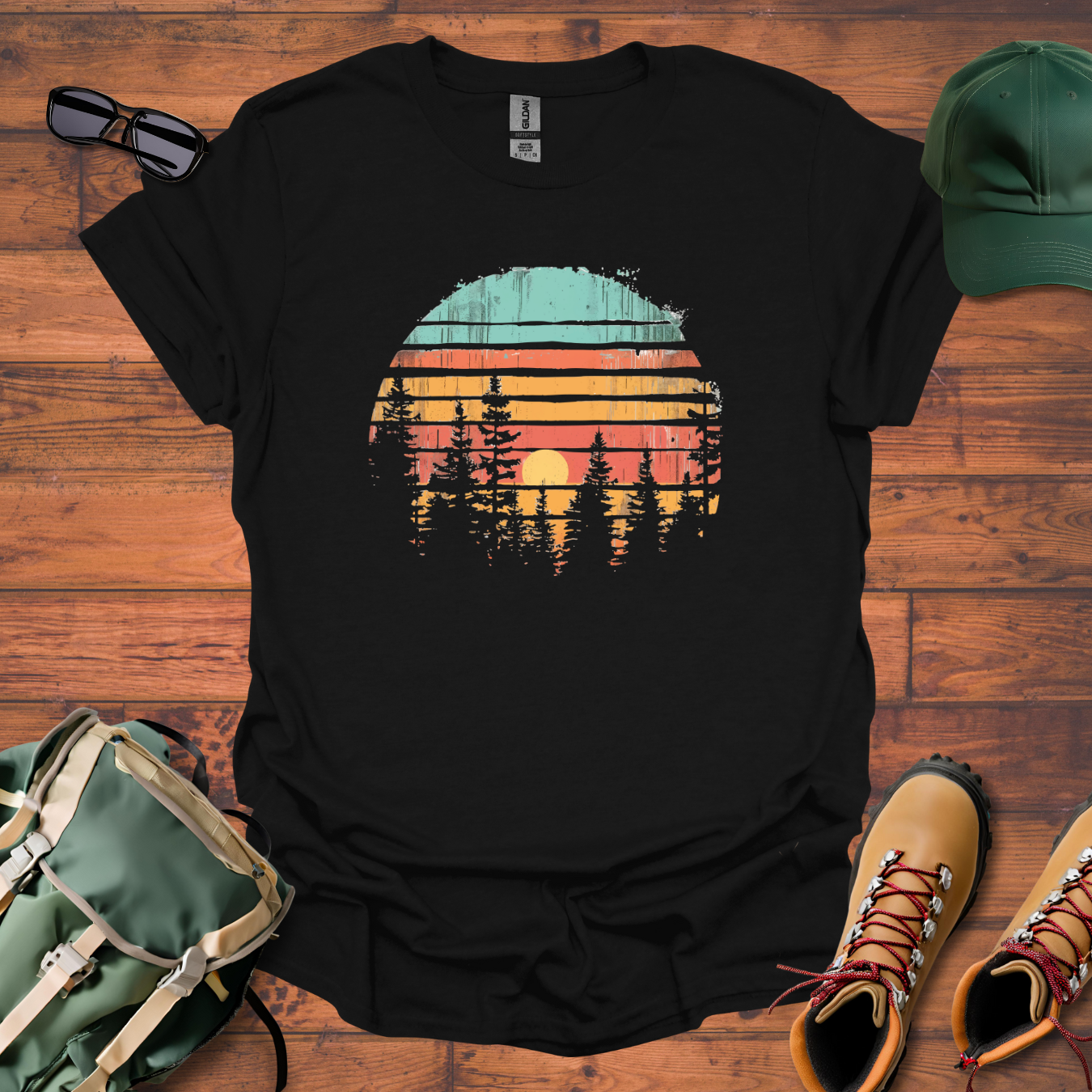 Sun Trees Colors Tee - Unisex Softstyle T-Shirt