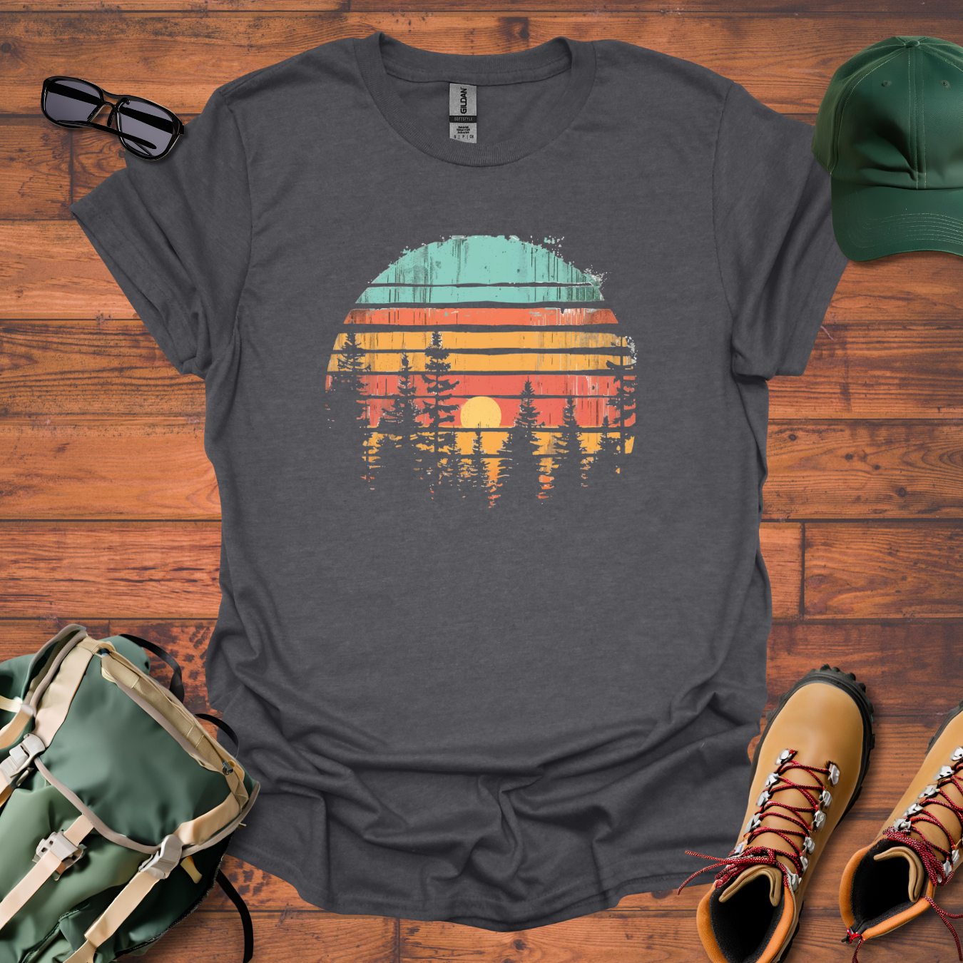 Sun Trees Colors Tee - Unisex Softstyle T-Shirt