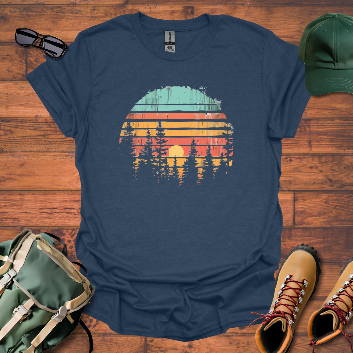 Sun Trees Colors Tee - Unisex Softstyle T-Shirt