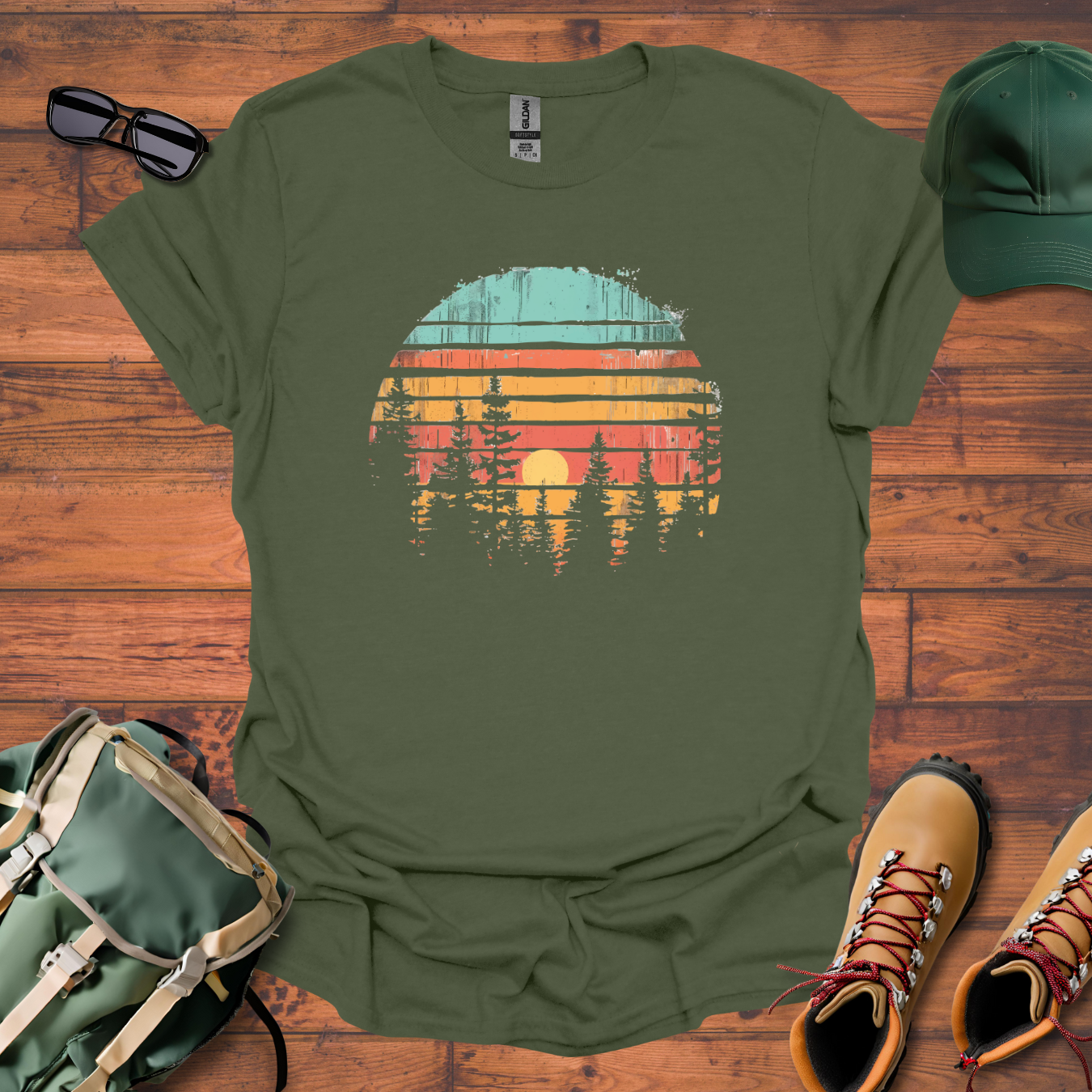 Sun Trees Colors Tee - Unisex Softstyle T-Shirt