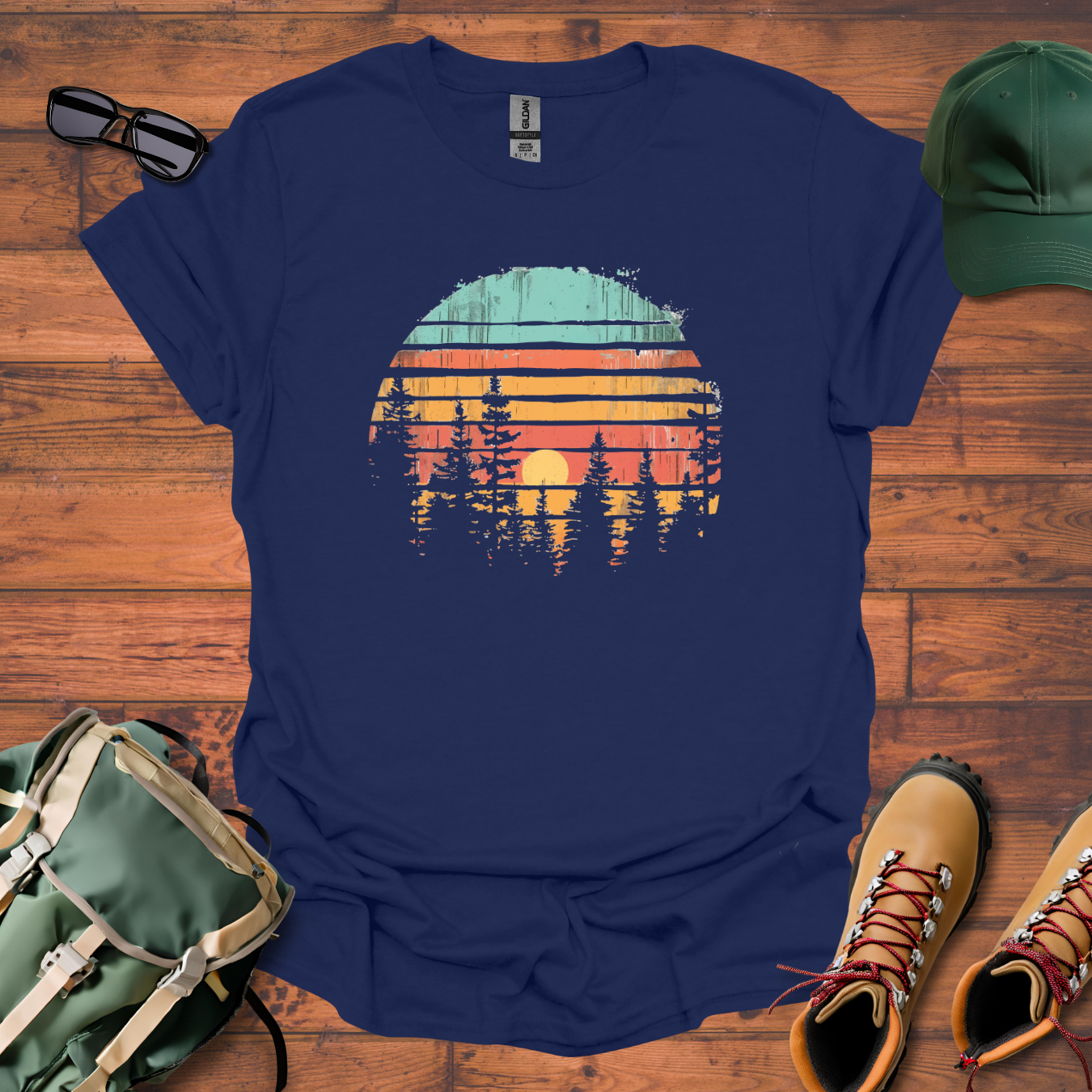 Sun Trees Colors Tee - Unisex Softstyle T-Shirt