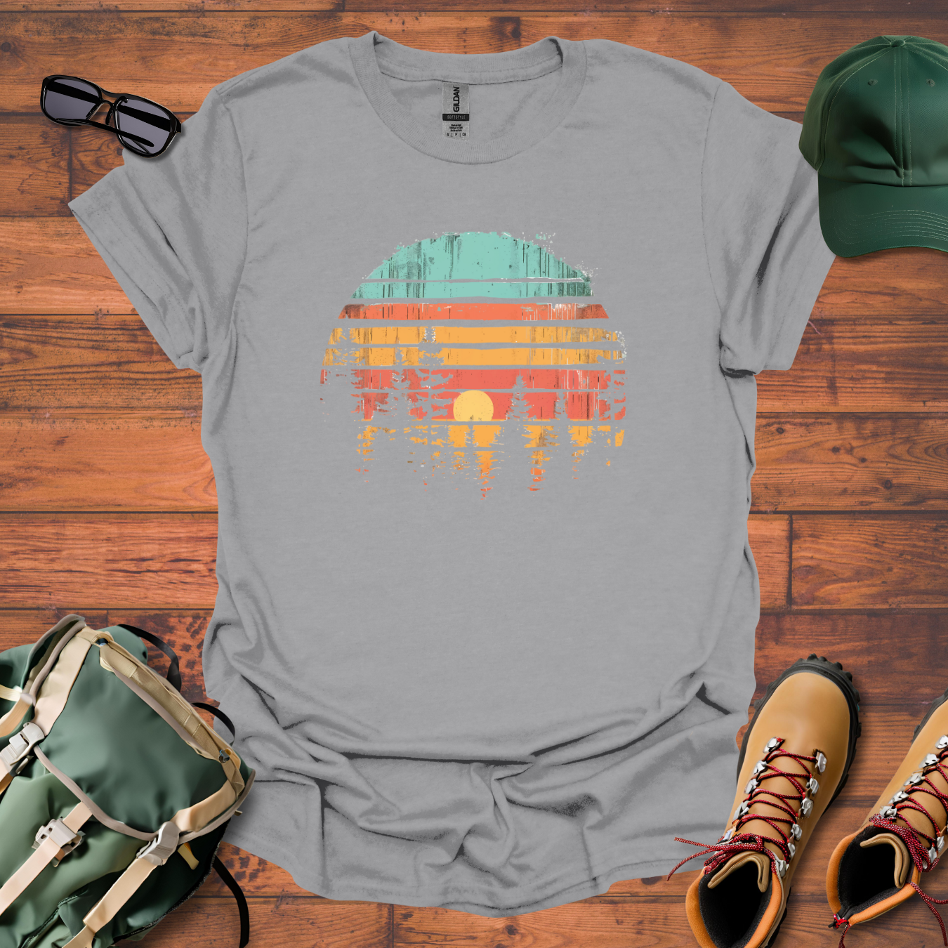 Sun Trees Colors Tee - Unisex Softstyle T-Shirt