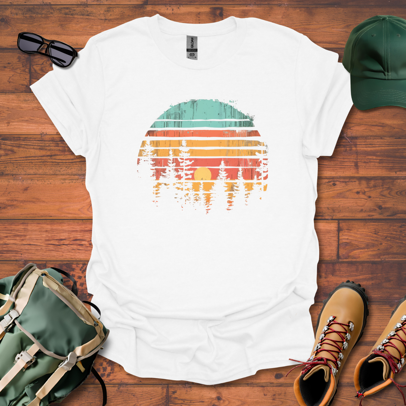 Sun Trees Colors Tee - Unisex Softstyle T-Shirt
