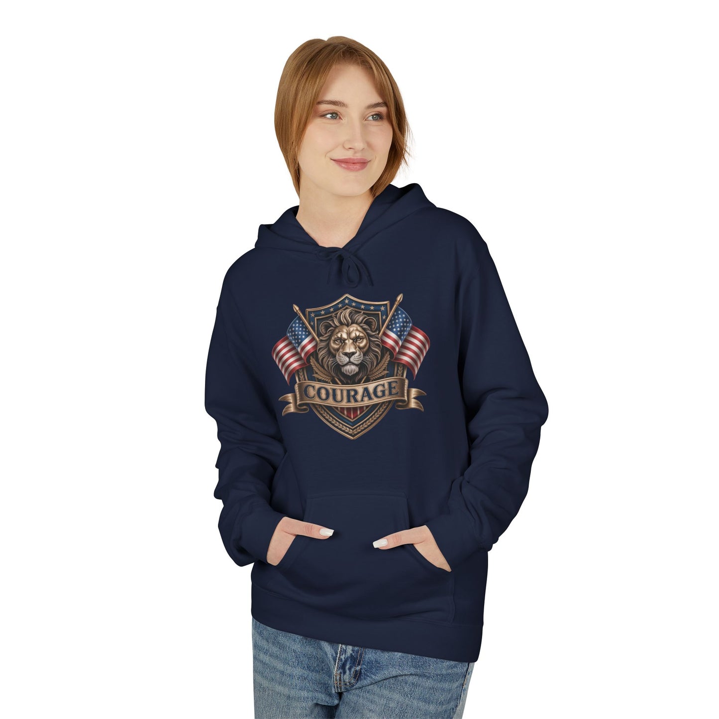Courage Lion - Unisex Midweight Softstyle Fleece Hoodie