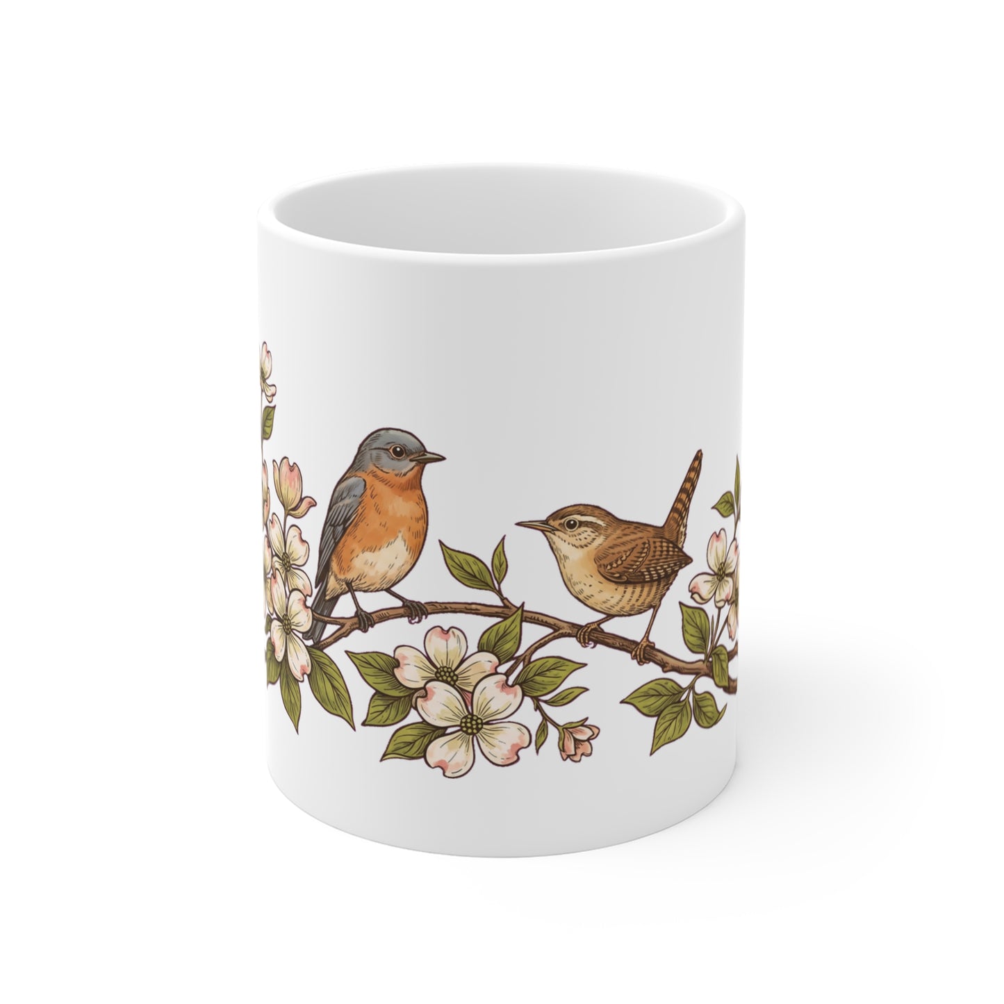 Bluebird & Wren on Dogwood - Mug 11oz
