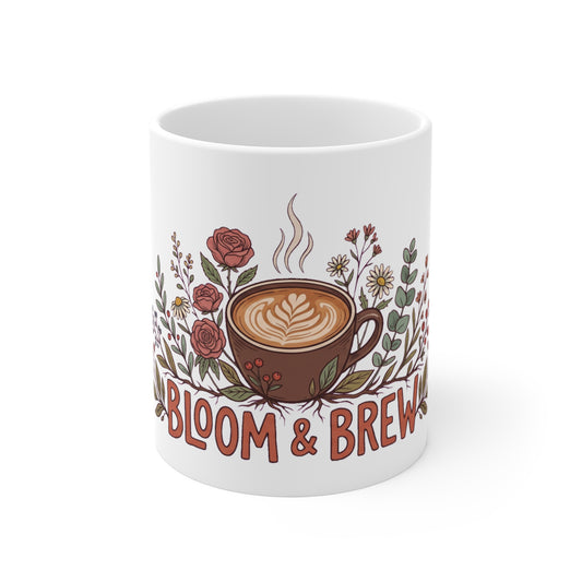 Original hand-drawn designs inspired by nature and the outdoors, from Evergreen Tees. The Bloom & Brew Rose Botanical Latte design, made to order by Evergreen…