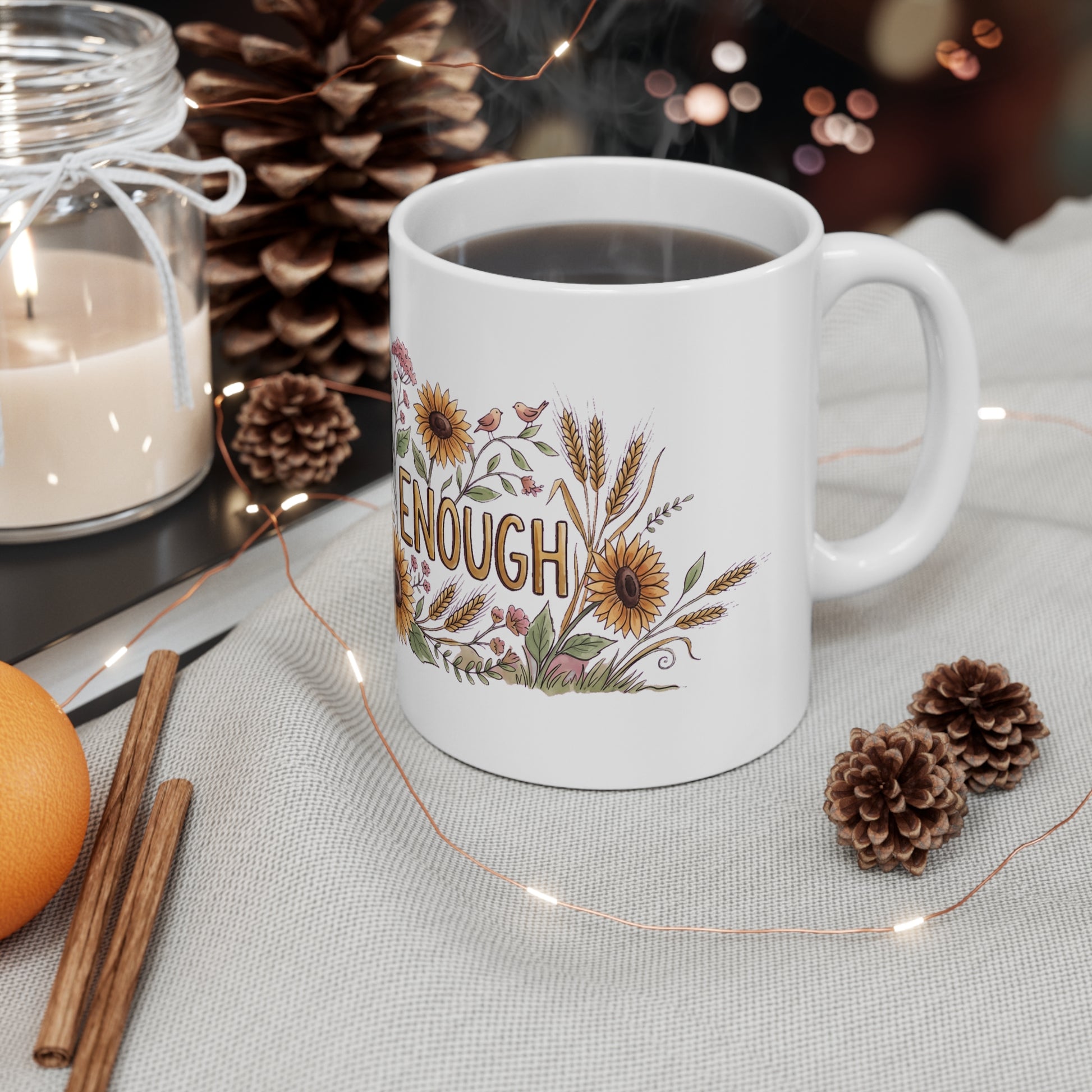 Original hand-drawn designs inspired by nature and the outdoors, from Evergreen Tees. The You Are Enough Sunflower & Yarrow Meadow design, made to order by…