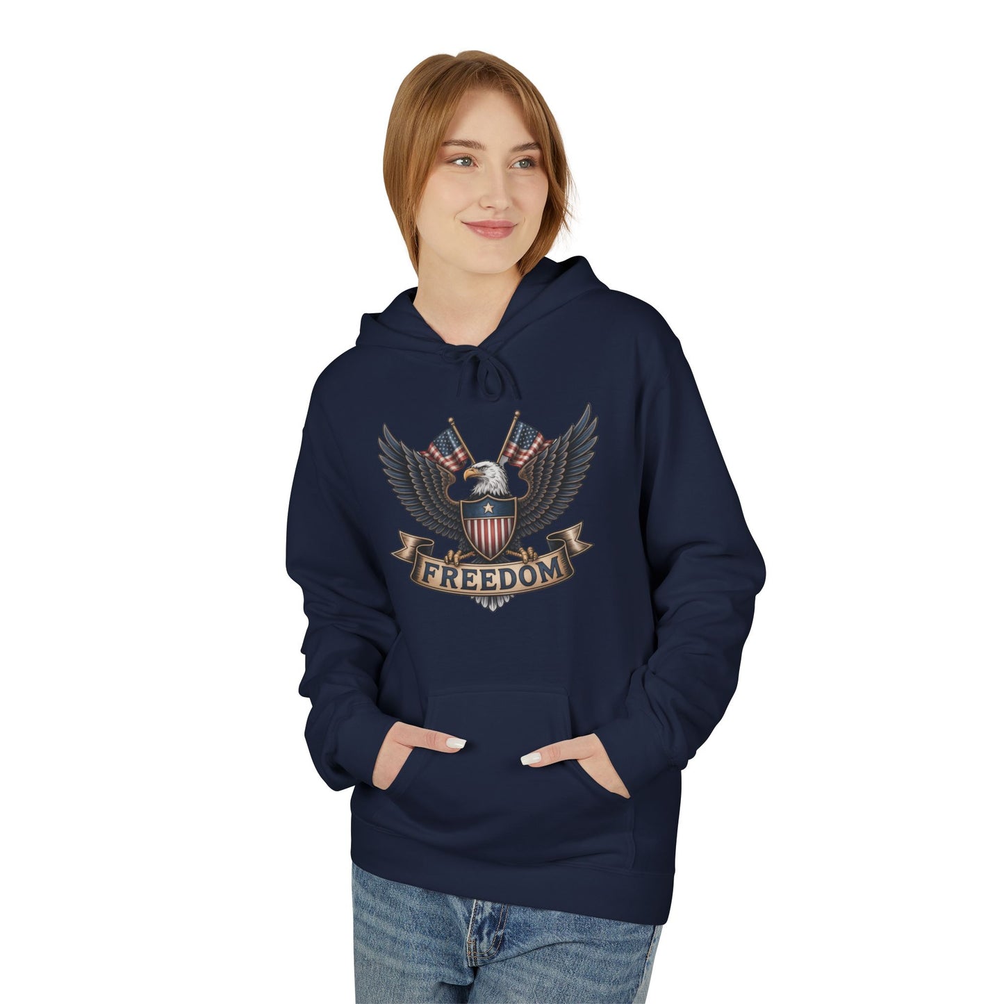 Freedom Eagle - Unisex Midweight Softstyle Fleece Hoodie