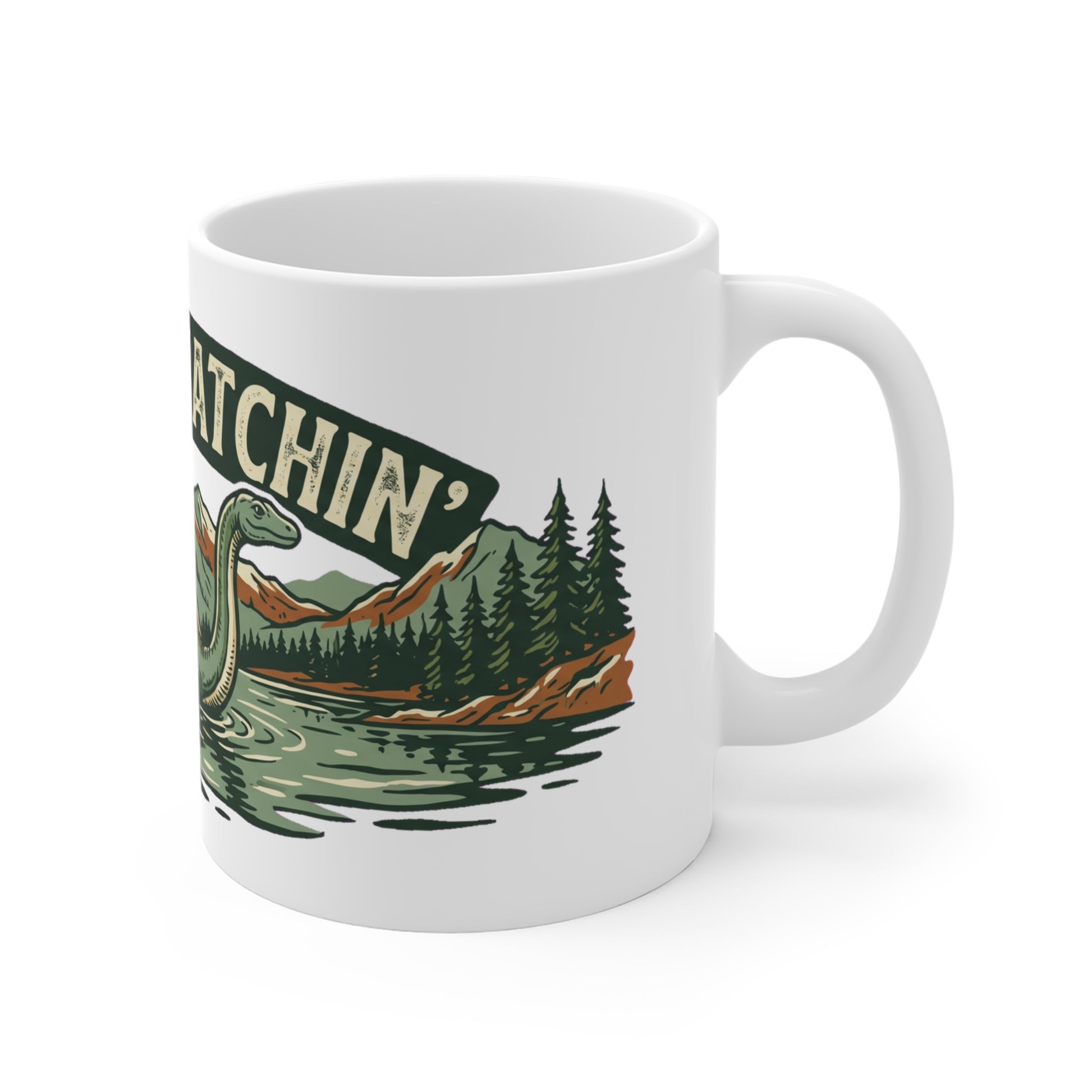 Original hand-drawn designs inspired by nature and the outdoors, from Evergreen Tees. The Gone Squatchin' Loch Ness design, made to order by Evergreen Tees.