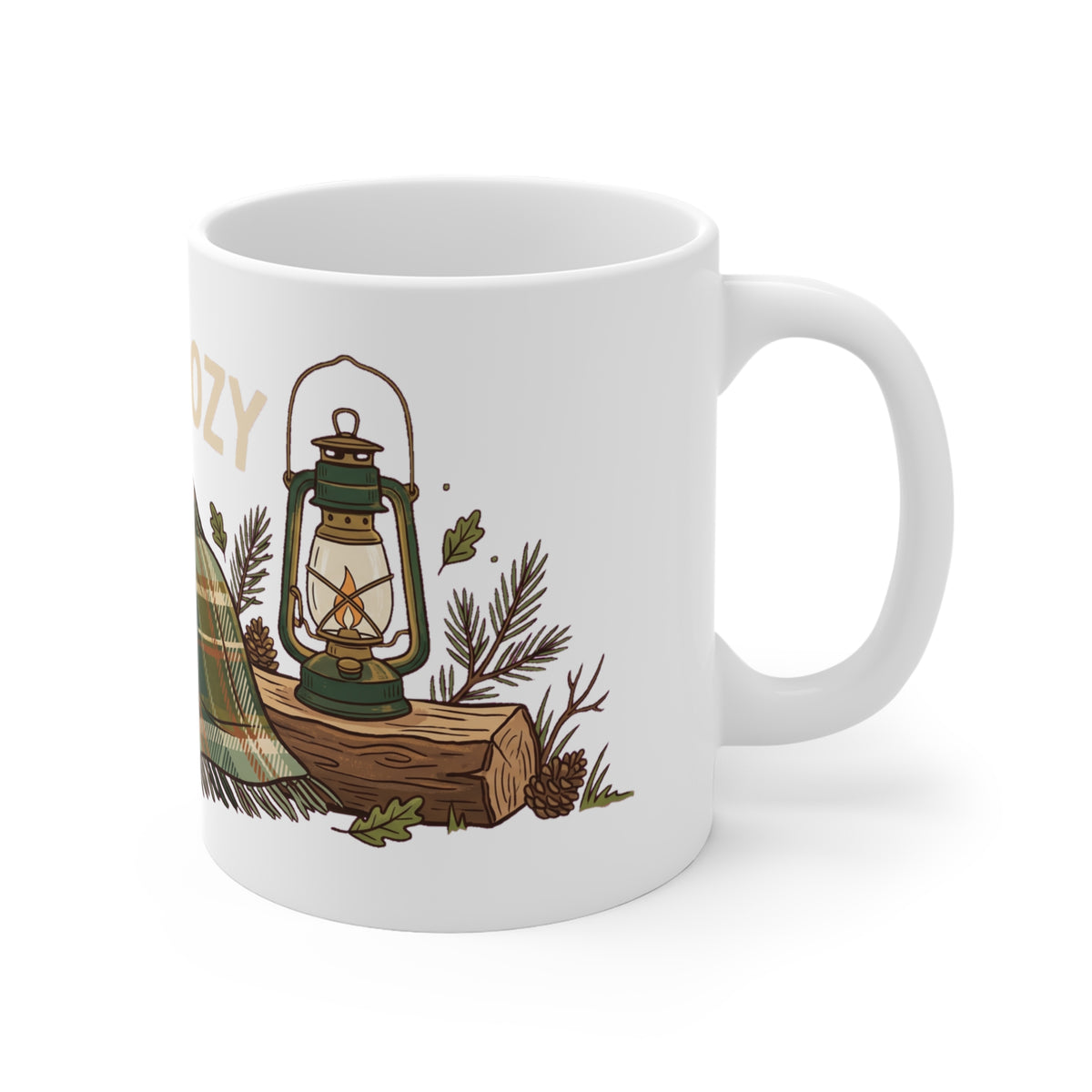 Original hand-drawn designs inspired by nature and the outdoors, from Evergreen Tees. The Stay Cozy Firewood & Lantern design, made to order by Evergreen Tees.