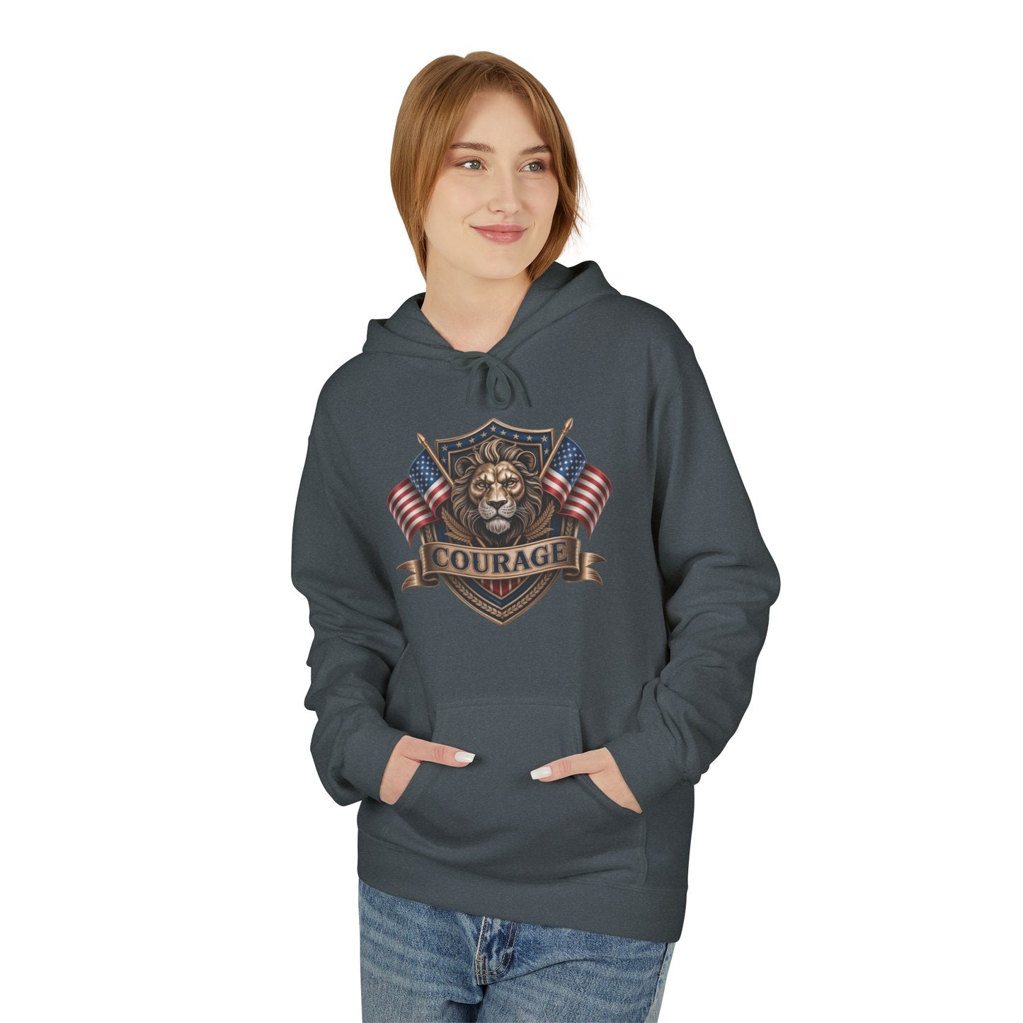 Courage Lion - Unisex Midweight Softstyle Fleece Hoodie