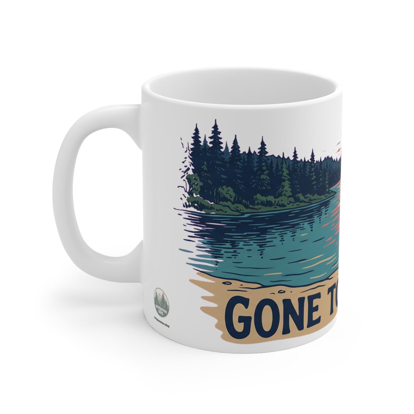 Original hand-drawn designs inspired by nature and the outdoors, from Evergreen Tees. The Lake Life 03 design, made to order by Evergreen Tees.