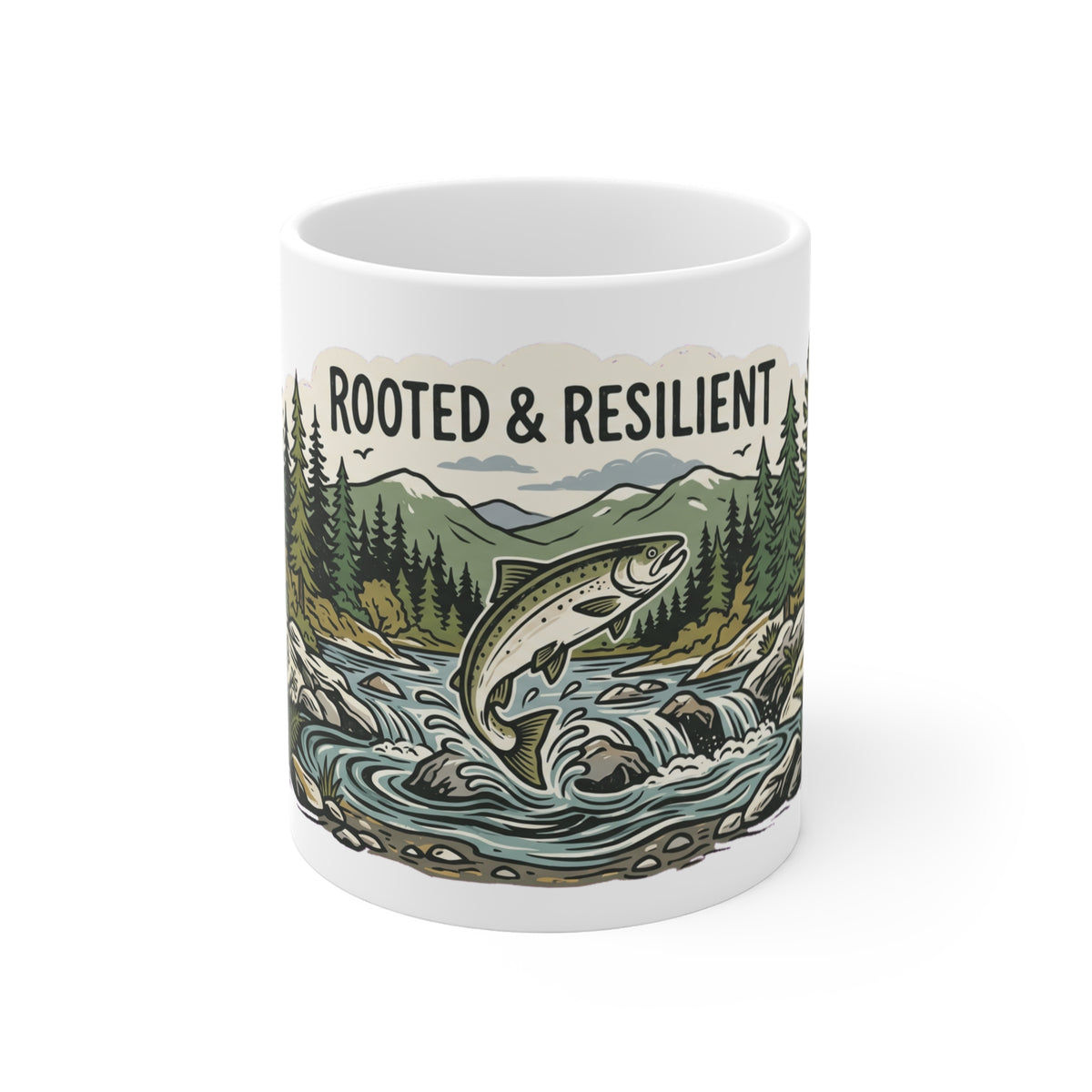 Original hand-drawn designs inspired by nature and the outdoors, from Evergreen Tees. The Rooted & Resilient River Trout design, made to order by Evergreen…