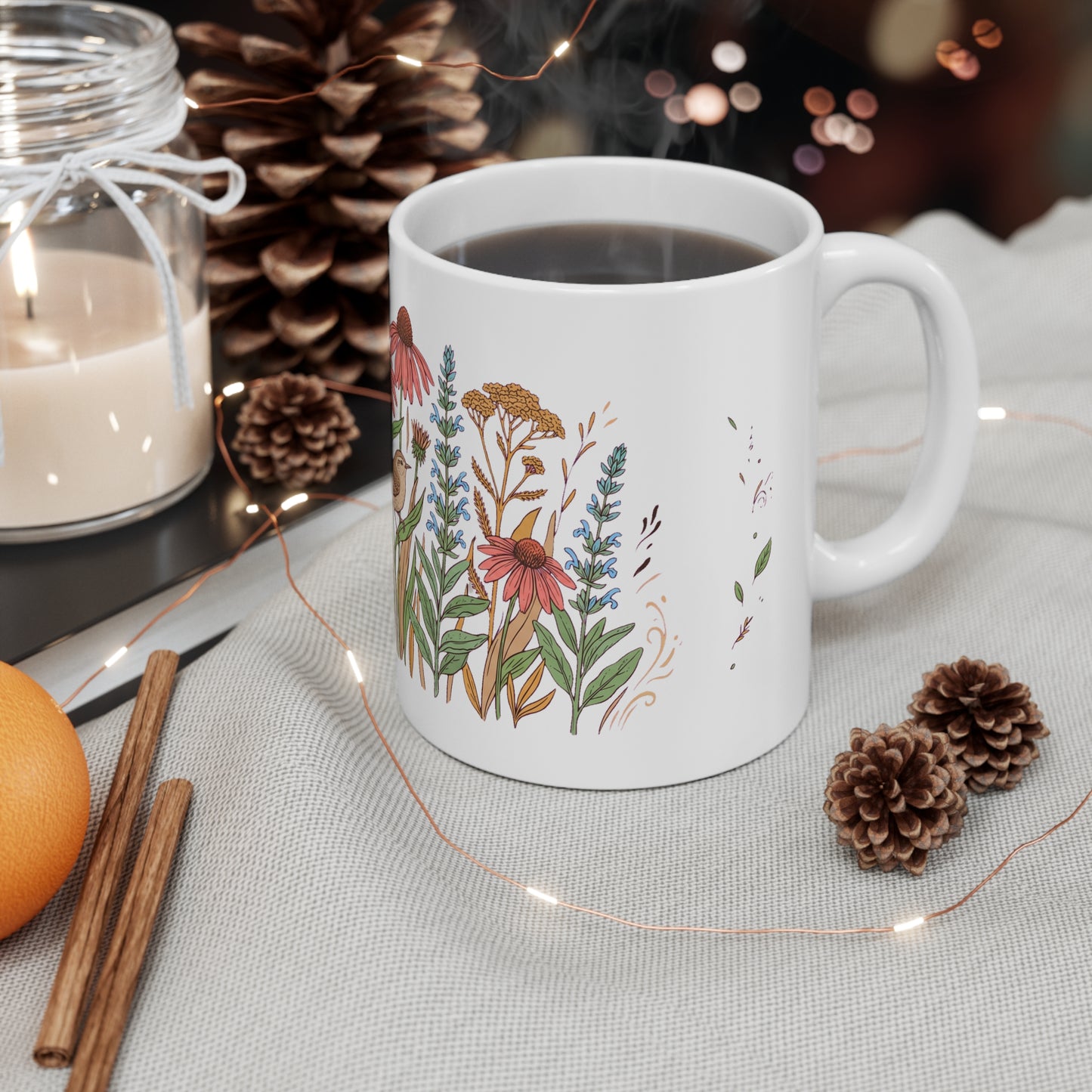 Coneflower & Yarrow Wildflower Meadow - Mug 11oz