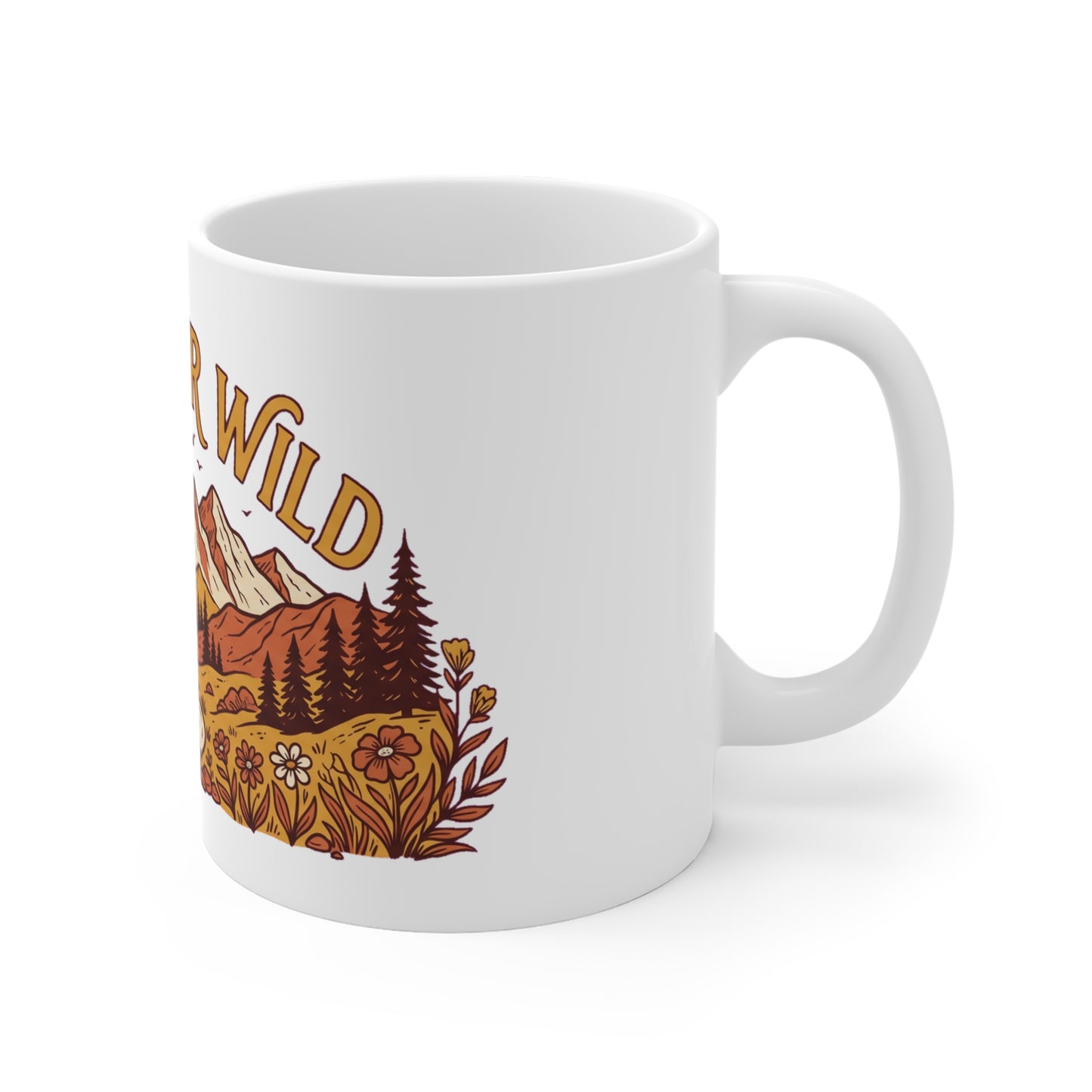 Original hand-drawn designs inspired by nature and the outdoors, from Evergreen Tees. The Find Your Wild Mountain Trail design, made to order by Evergreen Tees.