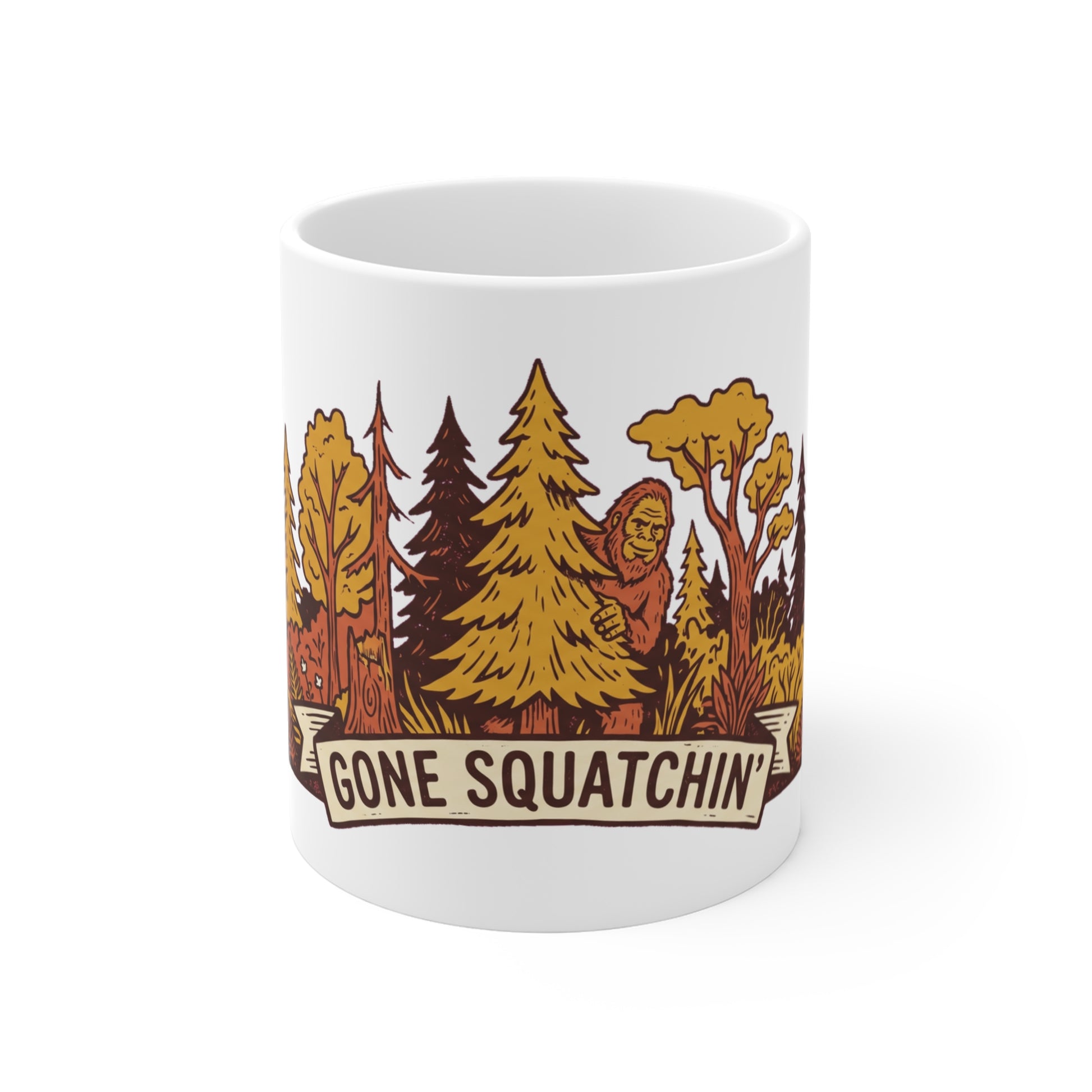 Original hand-drawn designs inspired by nature and the outdoors, from Evergreen Tees. The Gone Squatchin' Forest Badge design, made to order by Evergreen Tees.