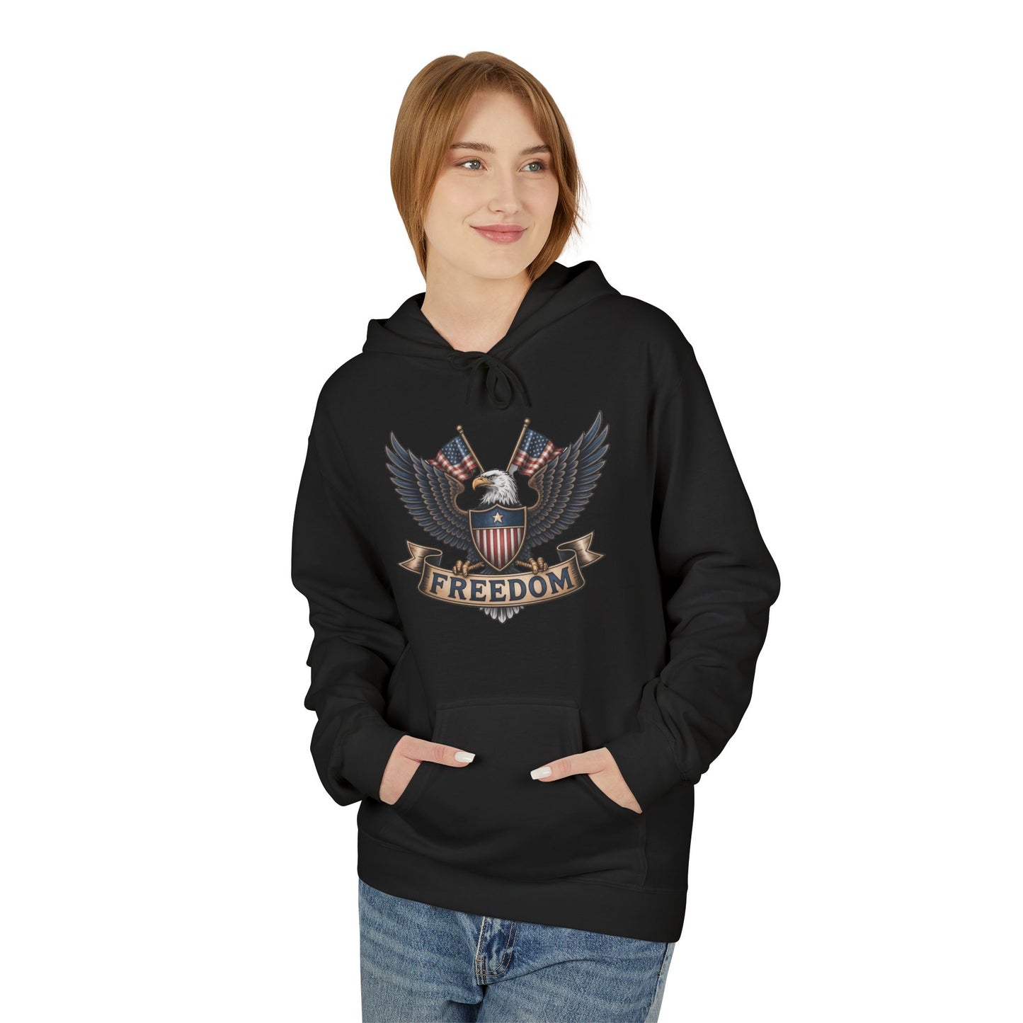 Freedom Eagle - Unisex Midweight Softstyle Fleece Hoodie