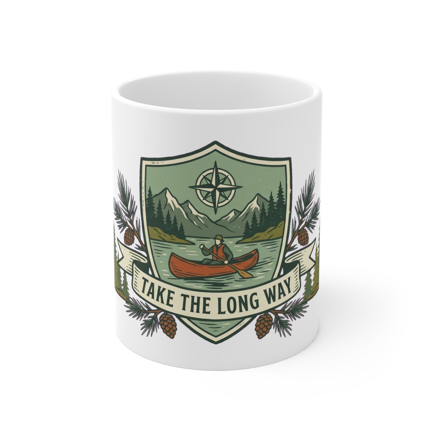 Original hand-drawn designs inspired by nature and the outdoors, from Evergreen Tees. The Take the Long Way Badge design, made to order by Evergreen Tees.