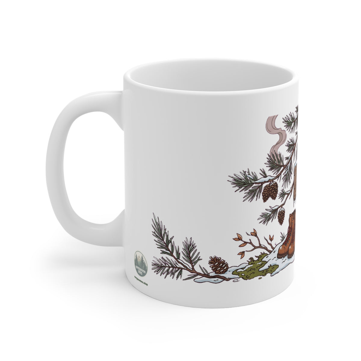 Original hand-drawn designs inspired by nature and the outdoors, from Evergreen Tees. The Cozy Cabin 04 design, made to order by Evergreen Tees.