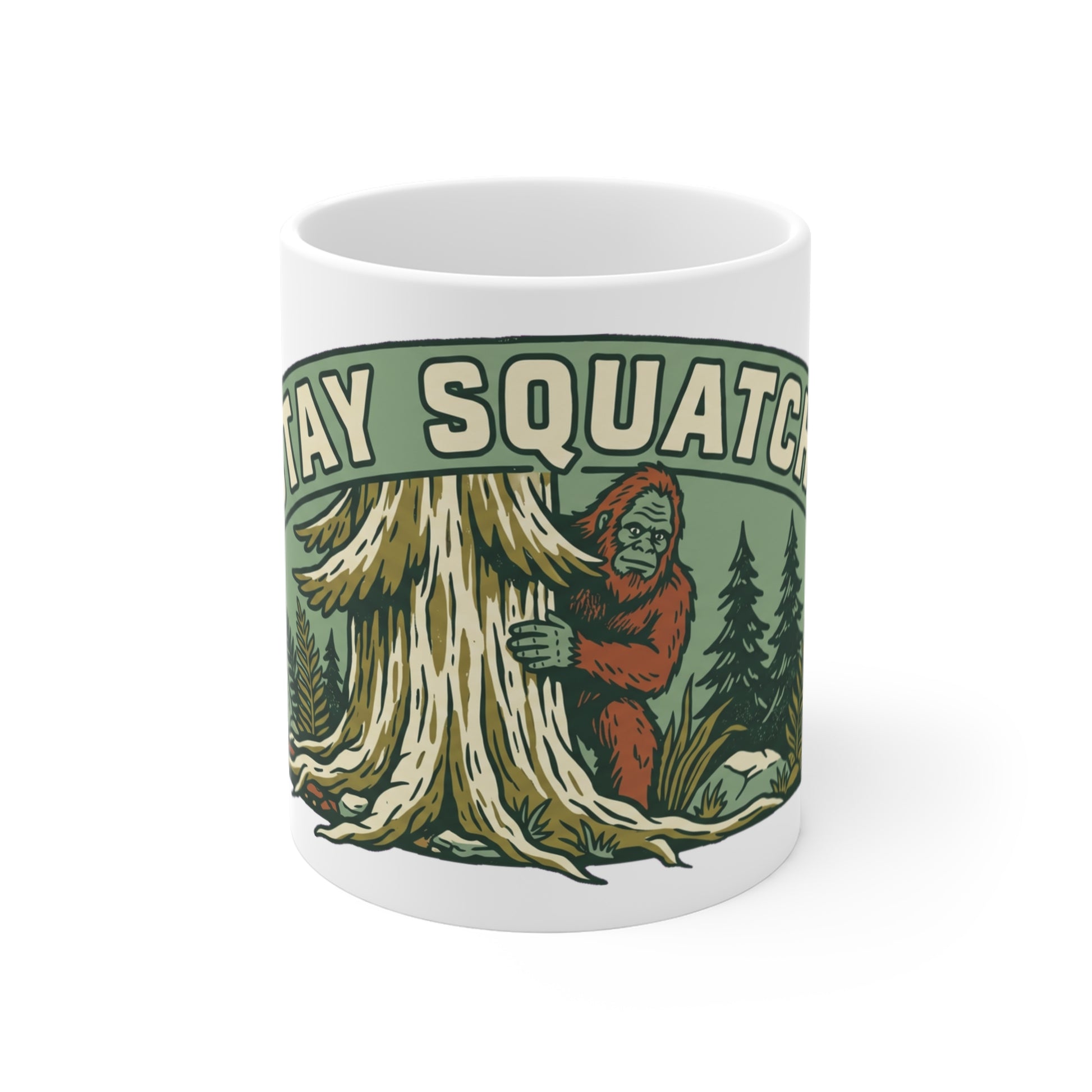 Original hand-drawn designs inspired by nature and the outdoors, from Evergreen Tees. The Stay Squatchy Forest Badge design, made to order by Evergreen Tees.